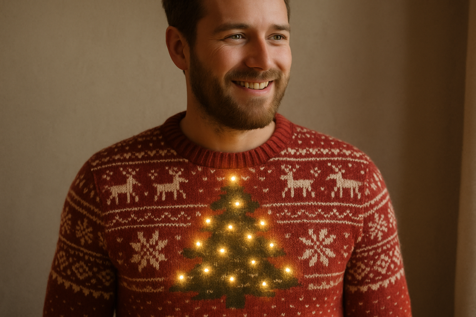 julesweater med lys - Illustration