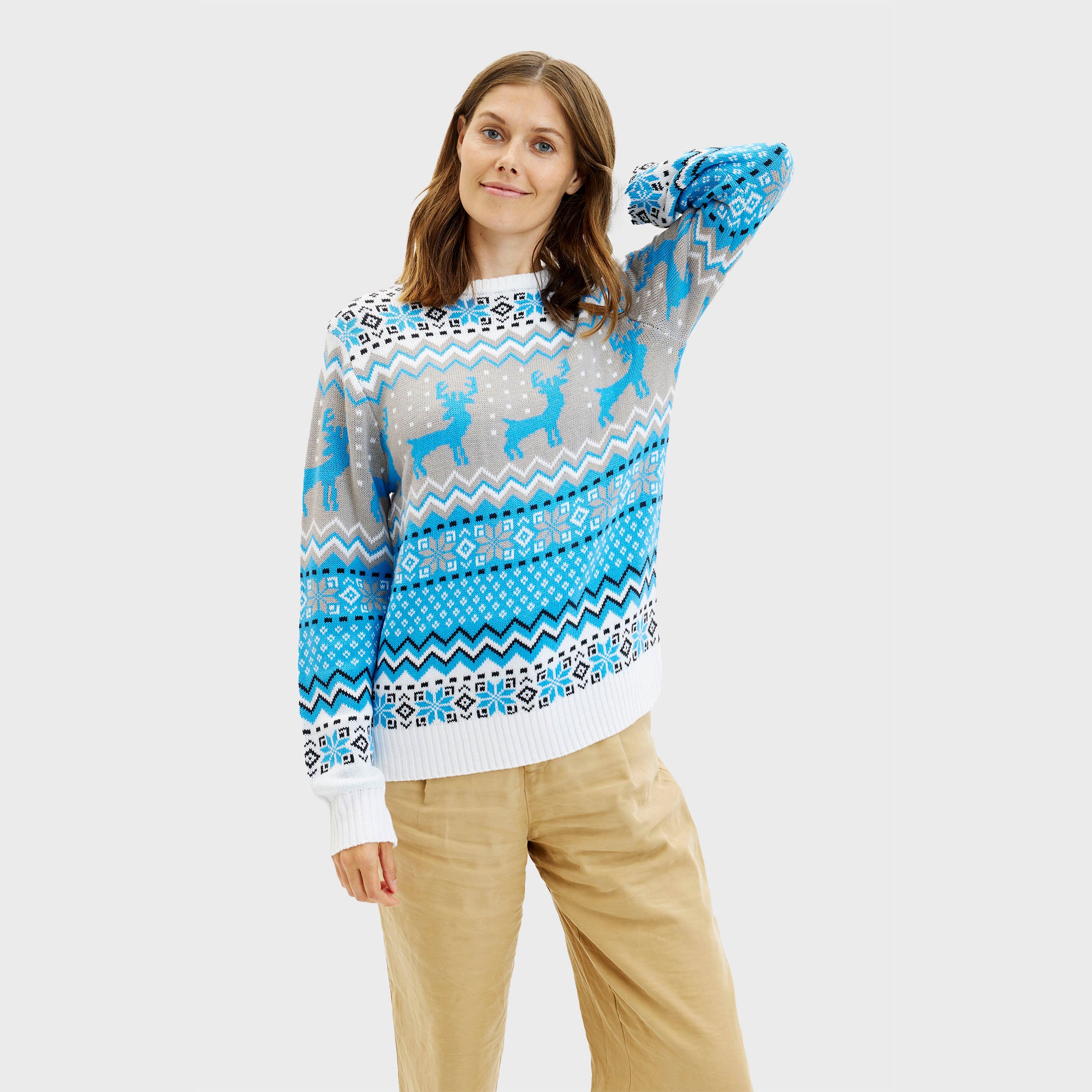 Traditionel Julesweater Blå - Dame