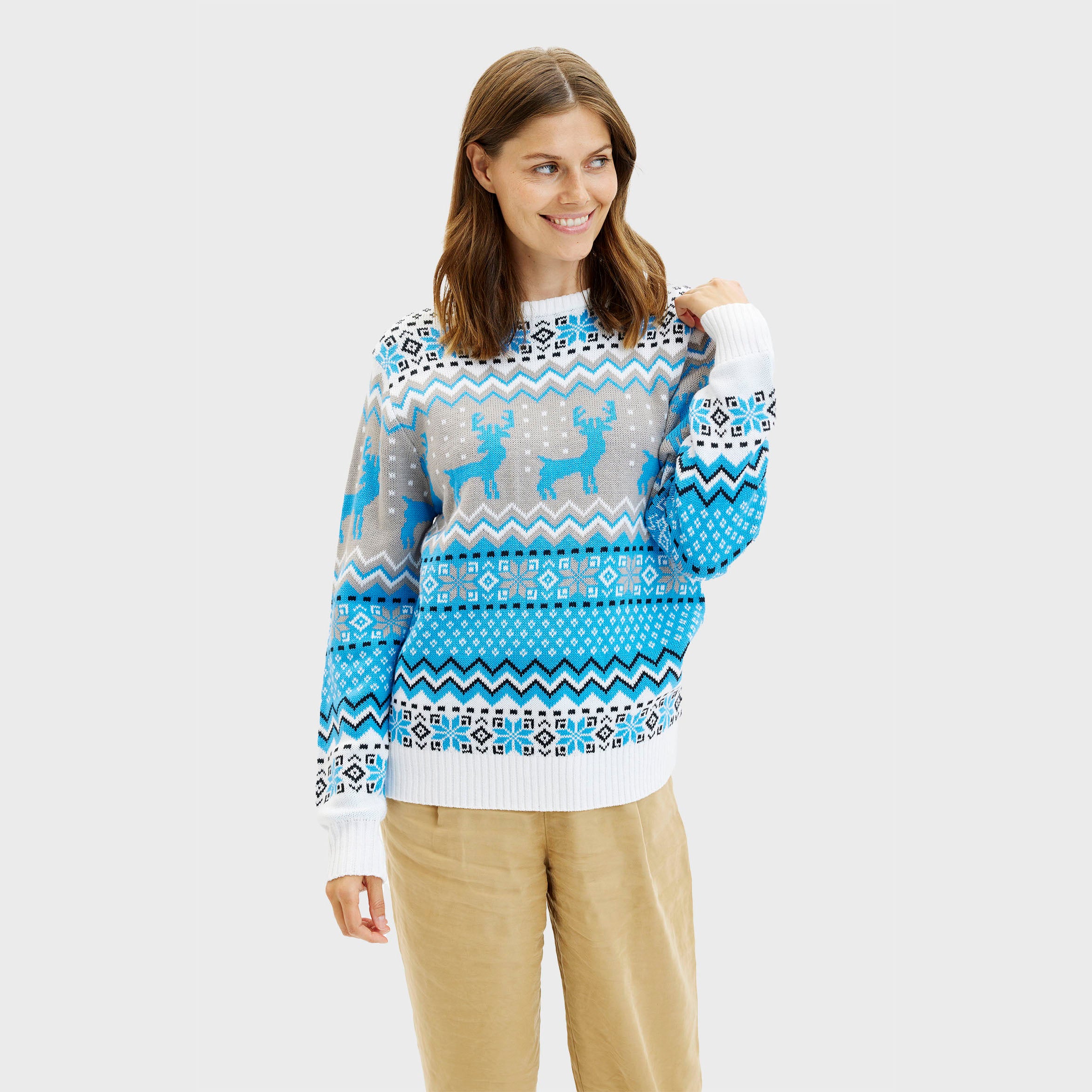 Traditionel Julesweater Blå - Dame