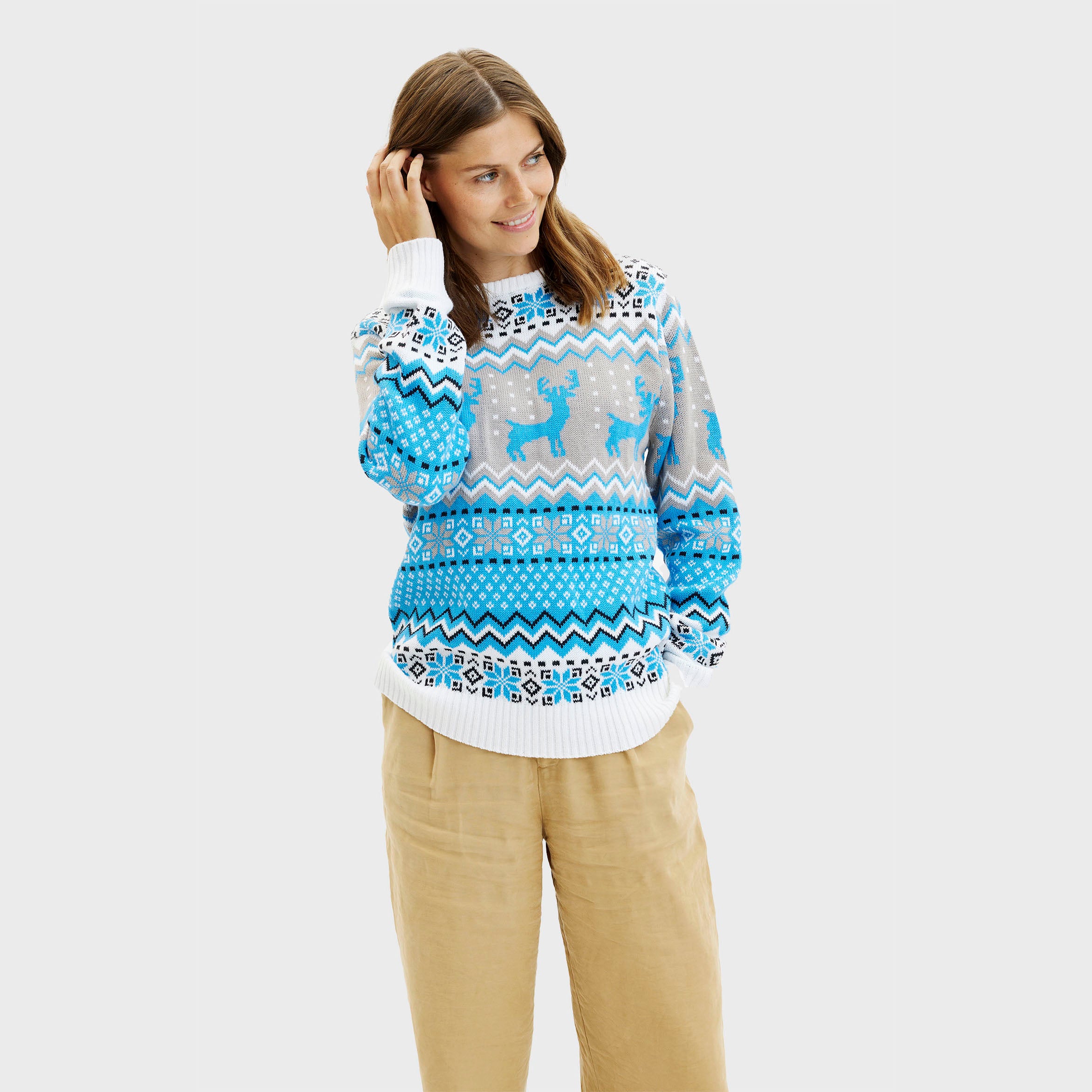 Traditionel Julesweater Blå - Dame