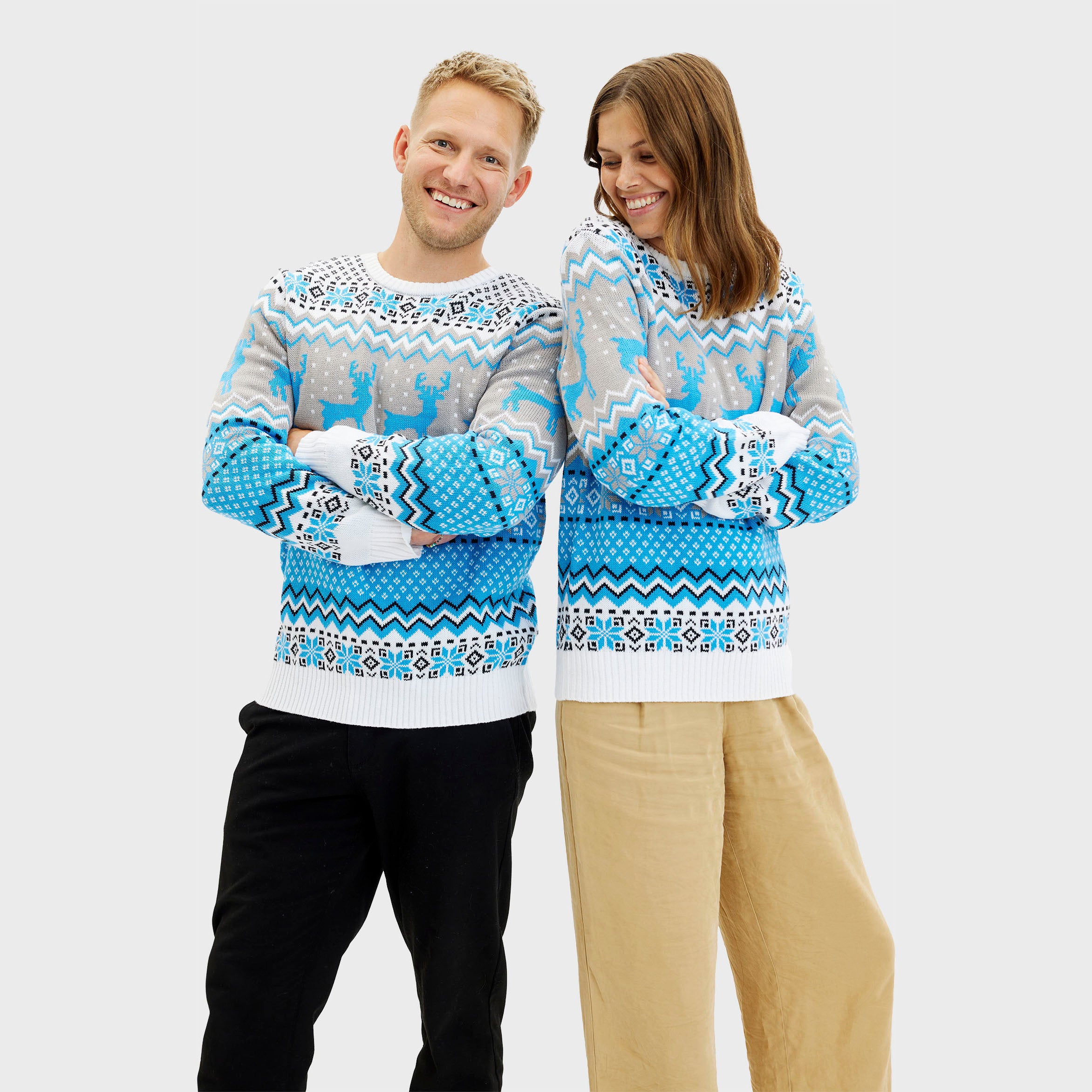 Traditionel Julesweater Blå - Herre