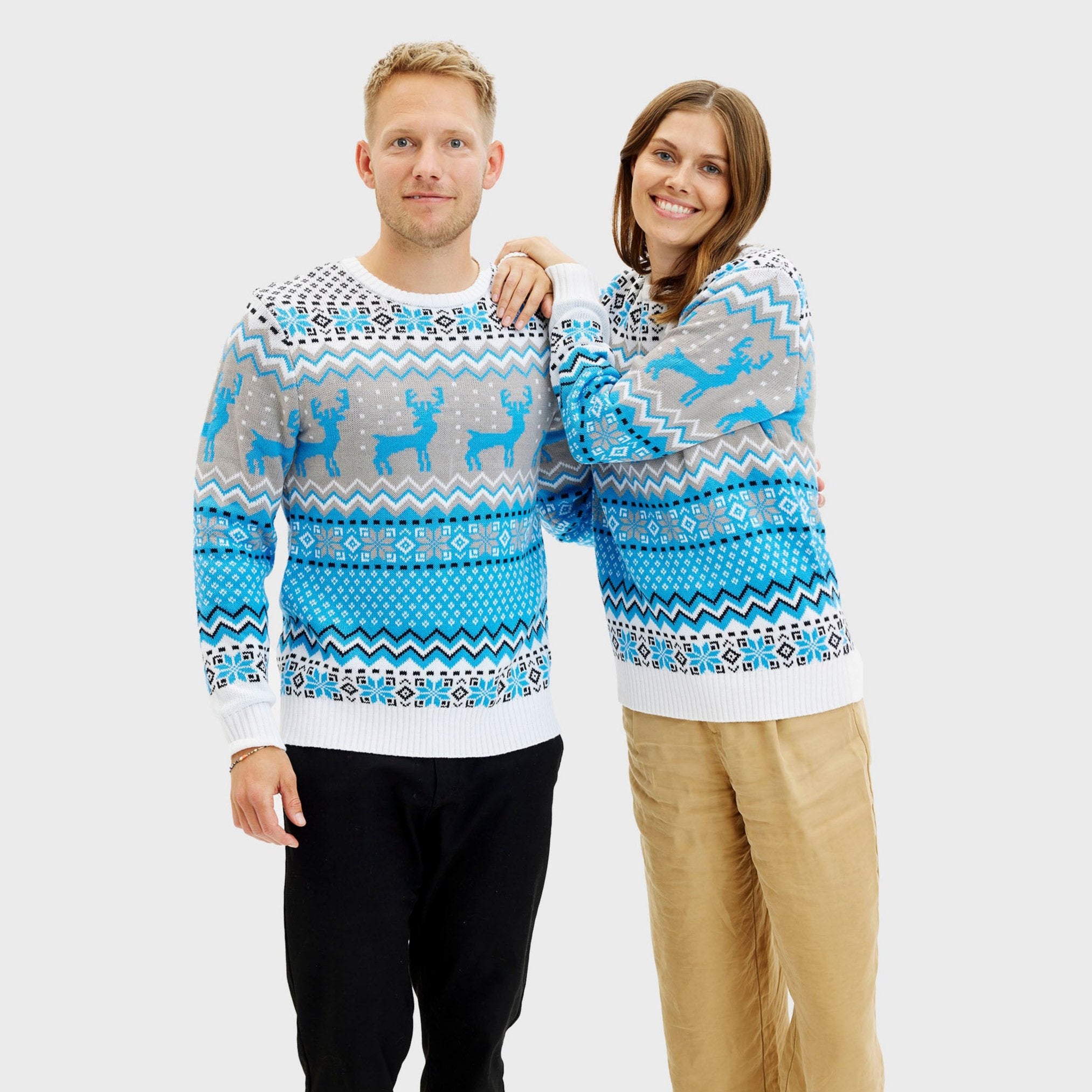 Traditionel Julesweater Blå - Herre