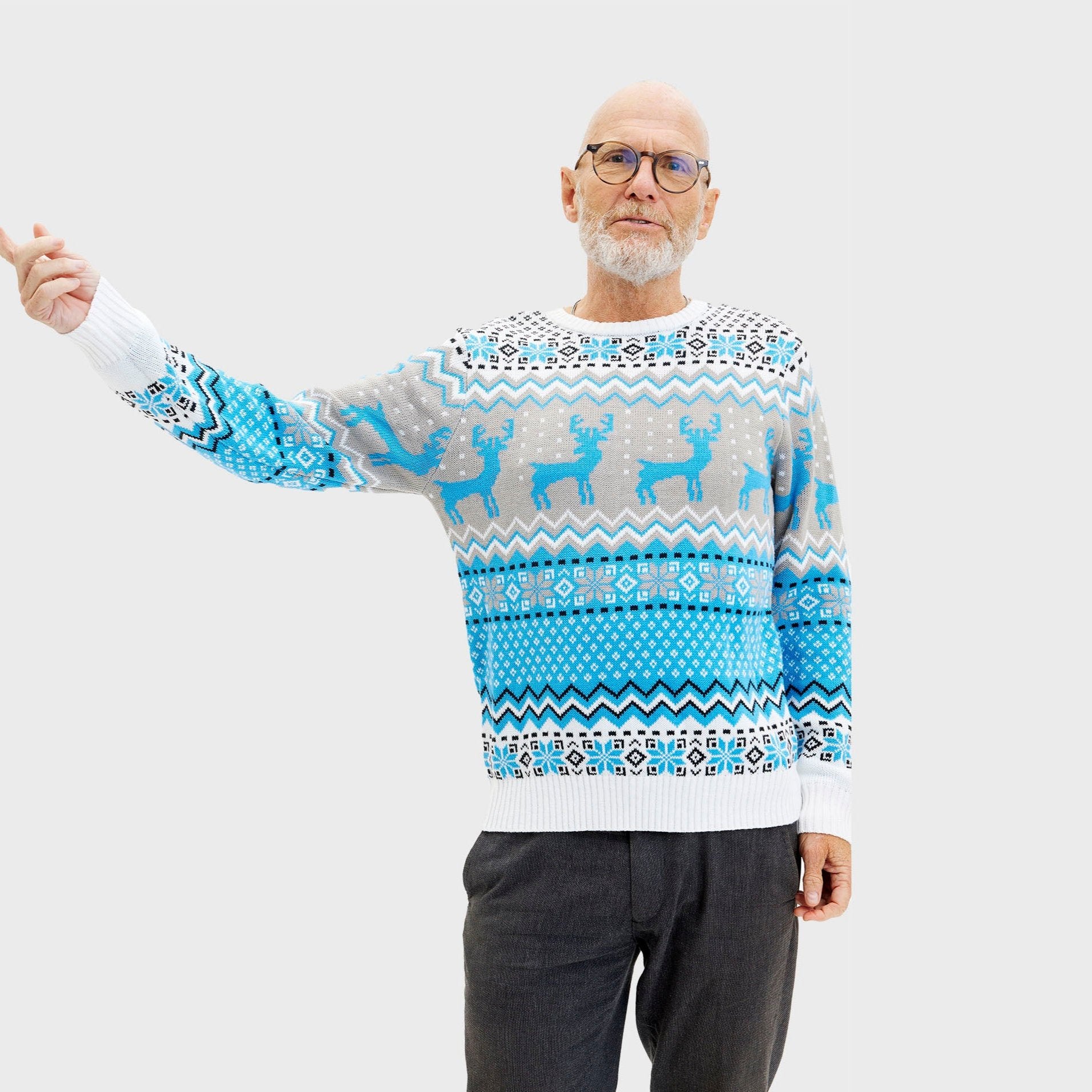 Traditionel Julesweater Blå - Herre