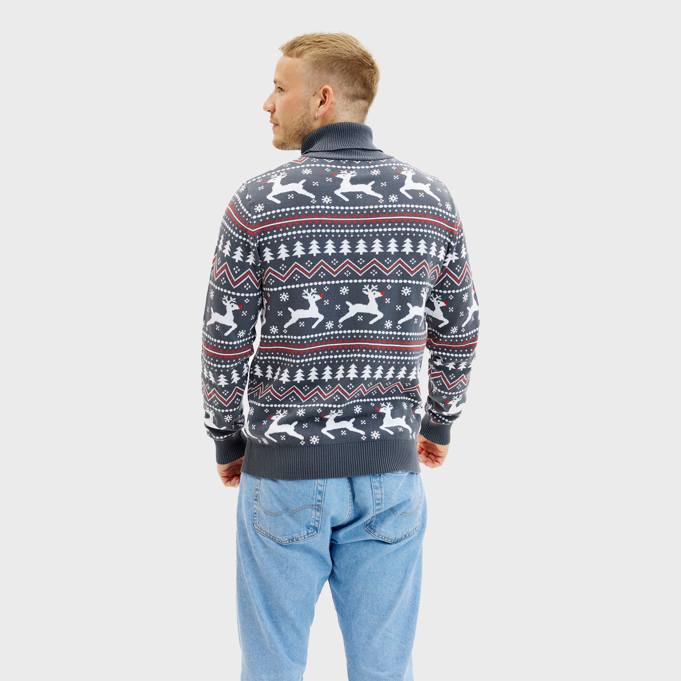 Den Stilede Highneck Julesweater - Herre.