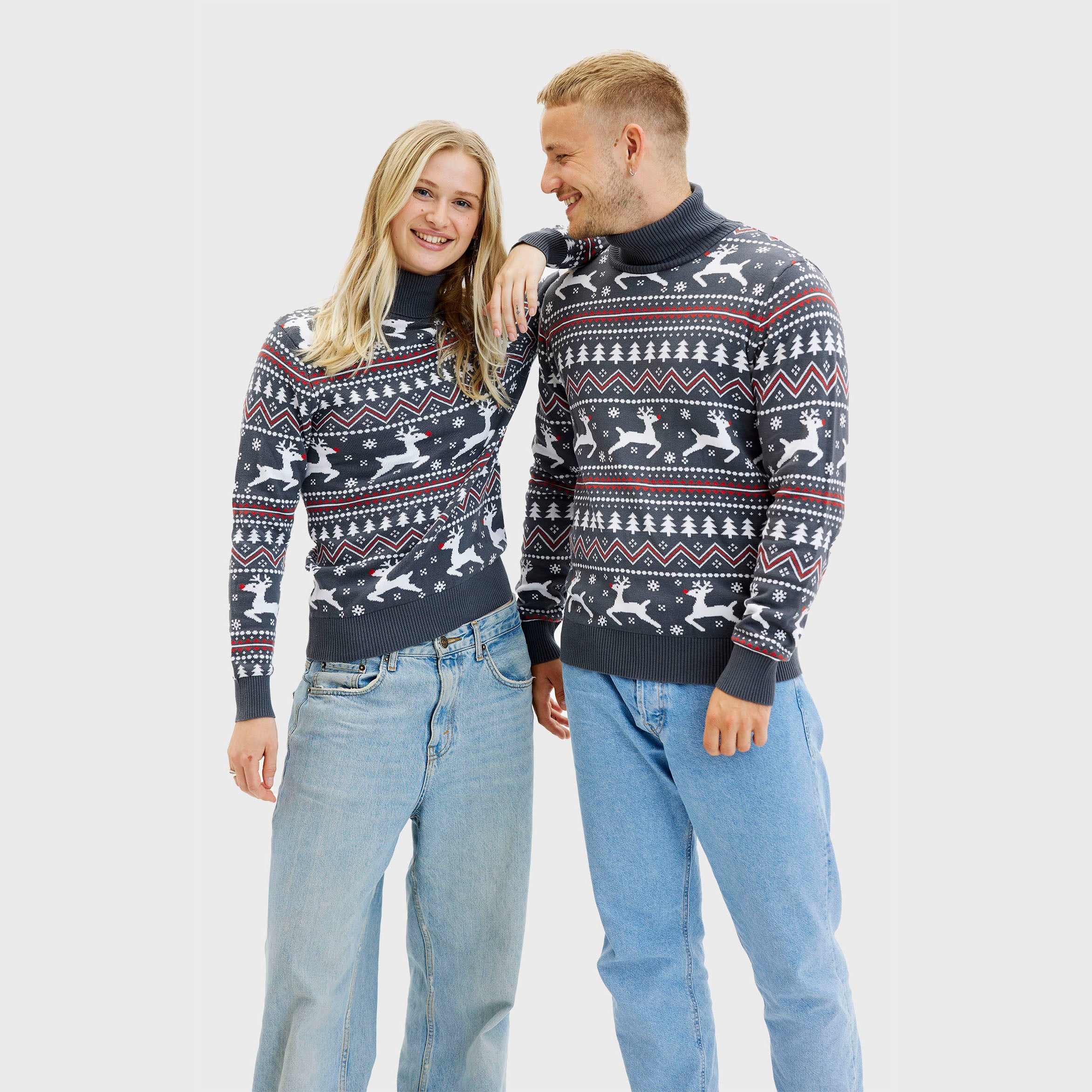 Den Stilede Highneck Julesweater - Herre.