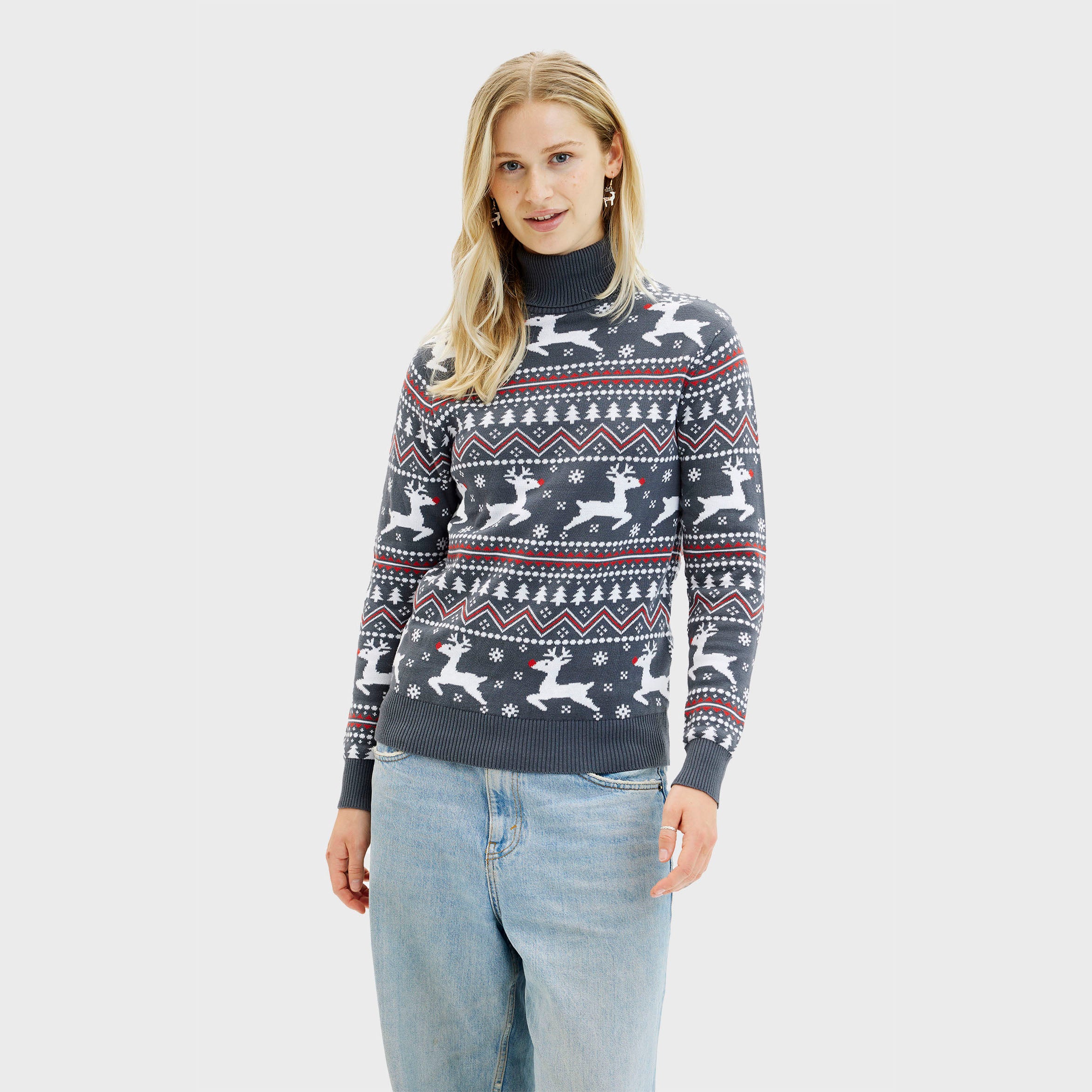 Den Stilede Highneck Julesweater - Dame.
