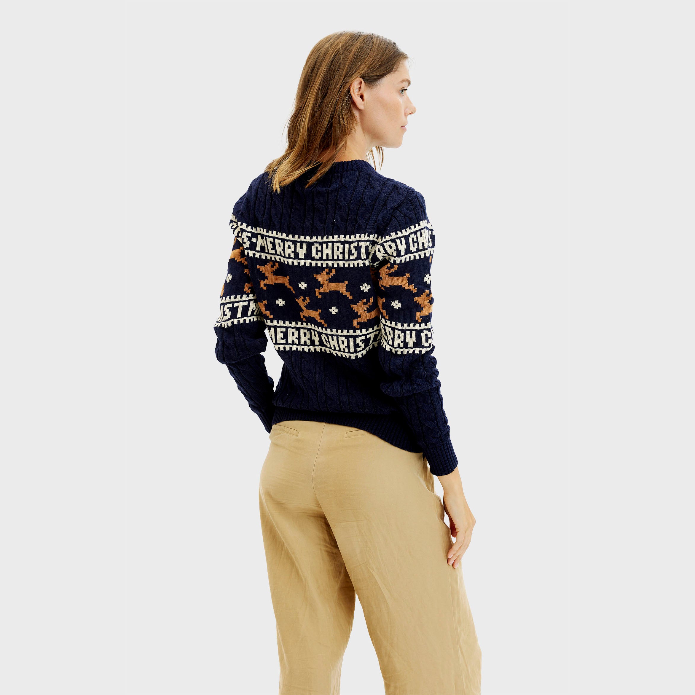 Den Elegante Julesweater Blå - Dame.