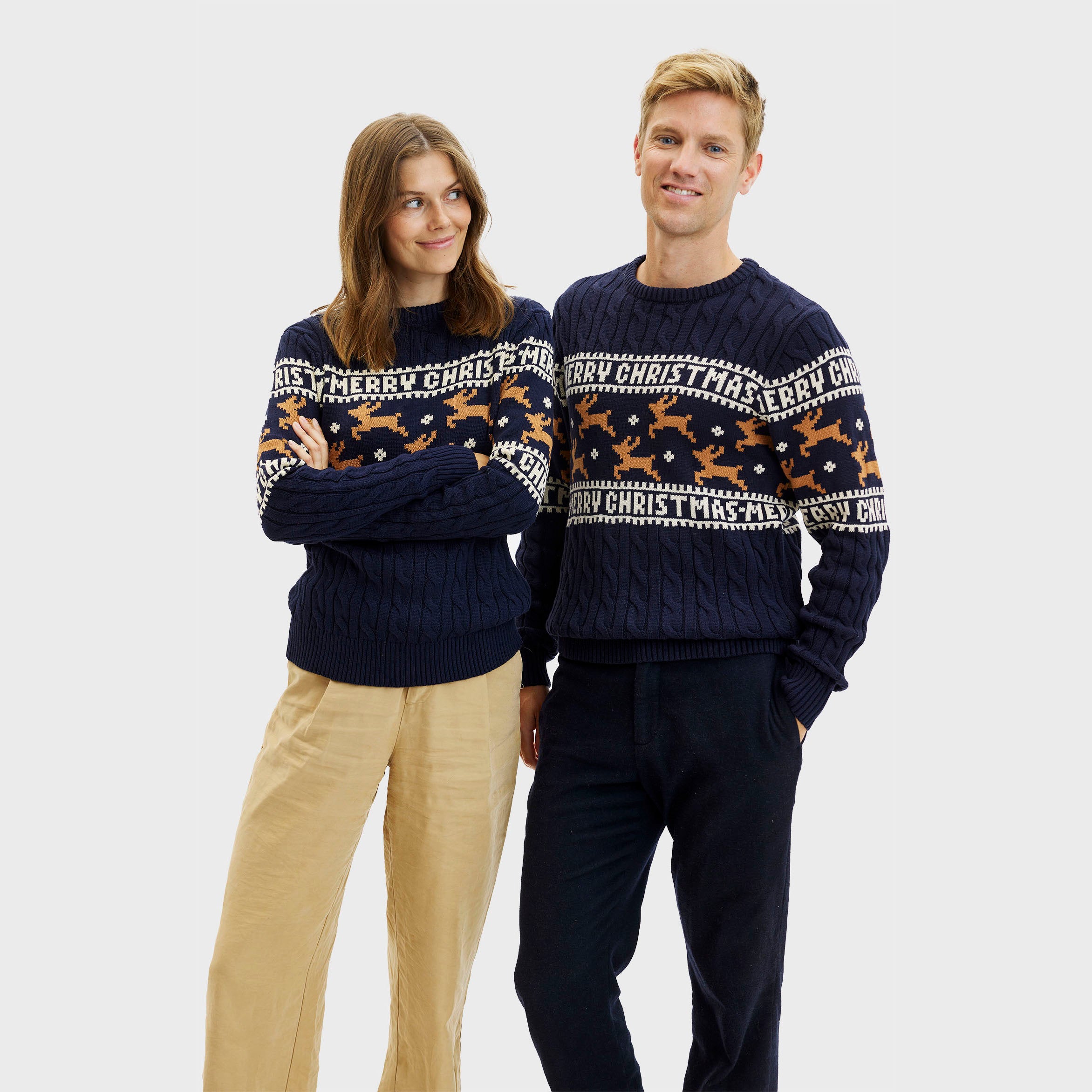 Den Elegante Julesweater Blå - Herre.