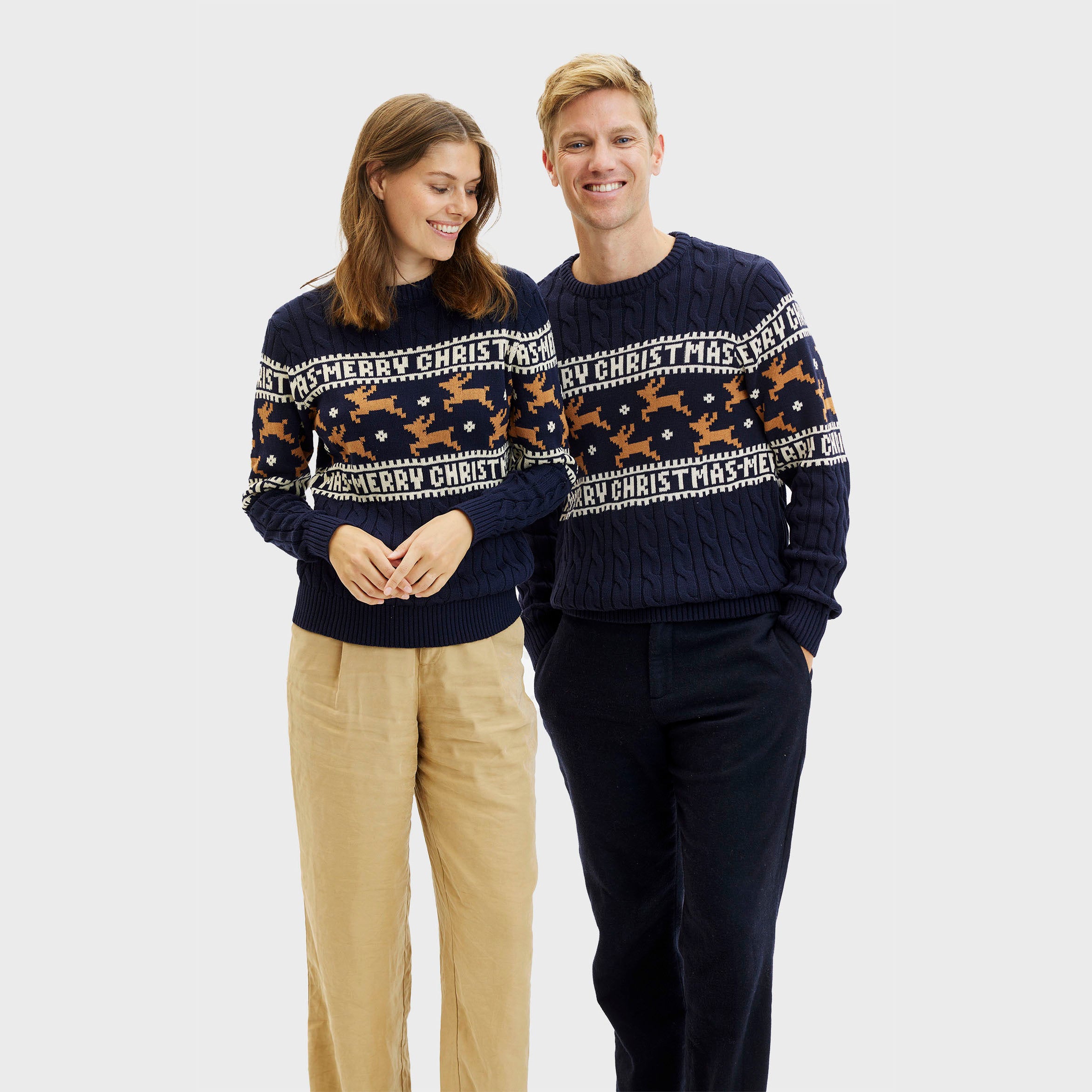 Den Elegante Julesweater Blå - Herre.