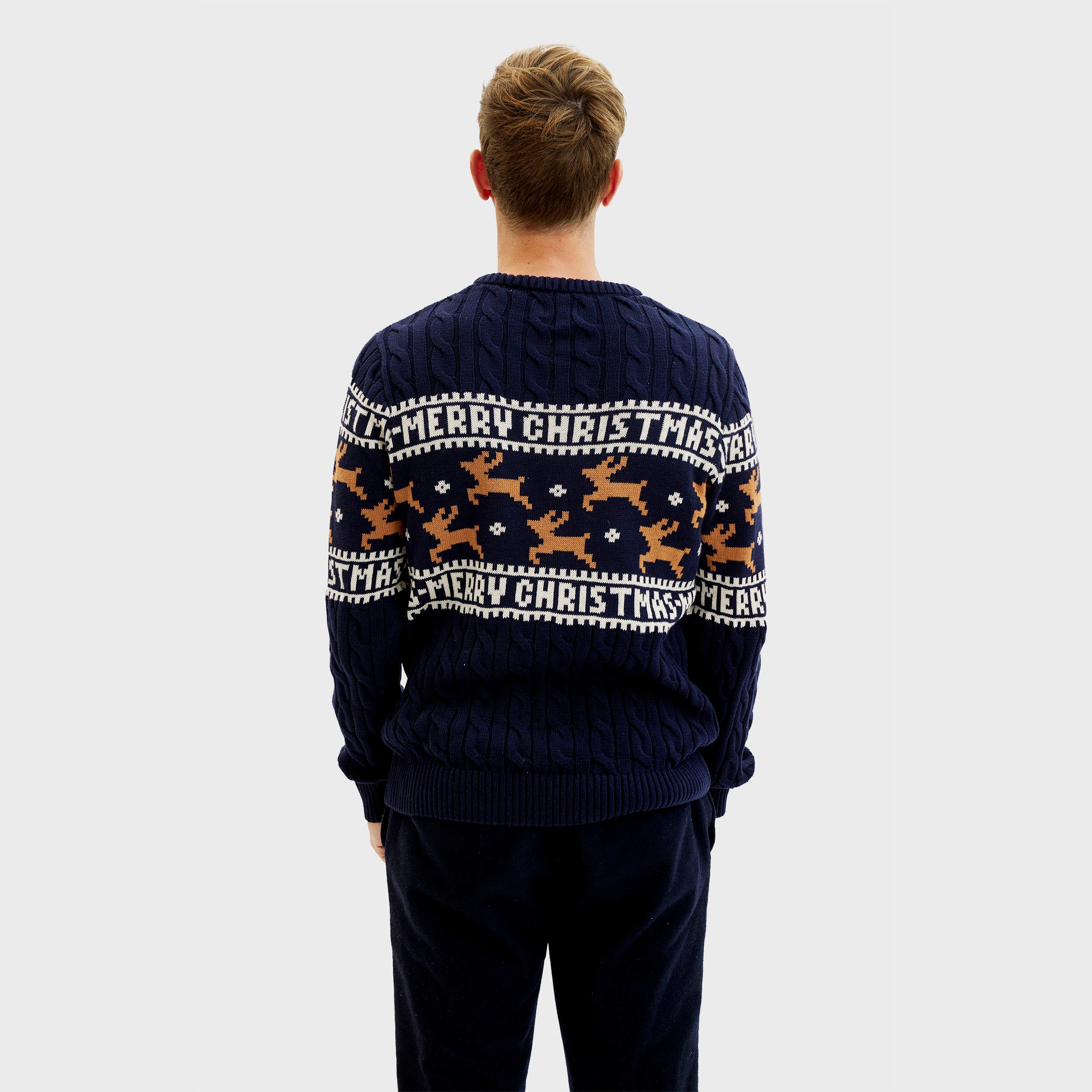 Den Elegante Julesweater Blå - Herre.
