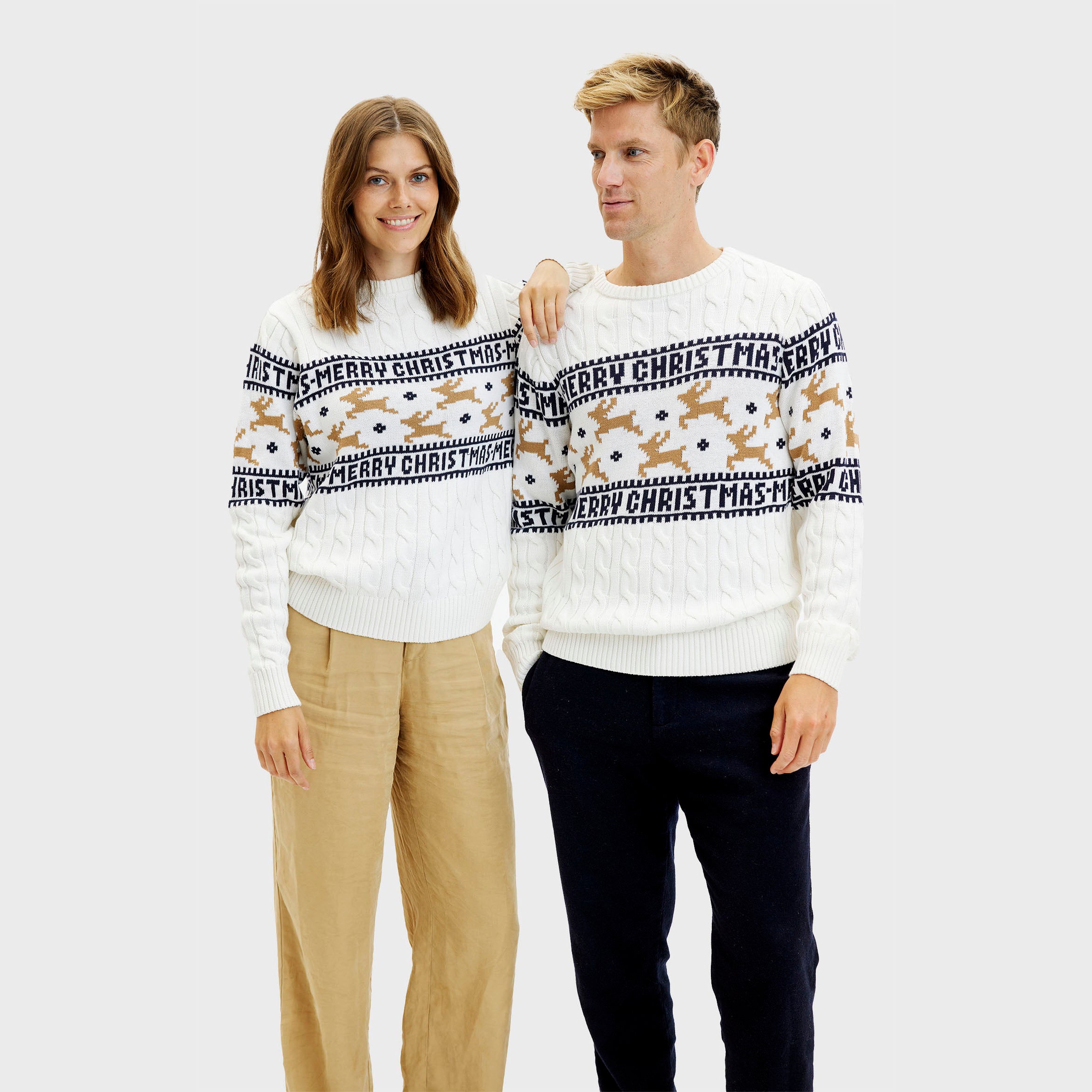 Den Elegante Julesweater Hvid - Dame.