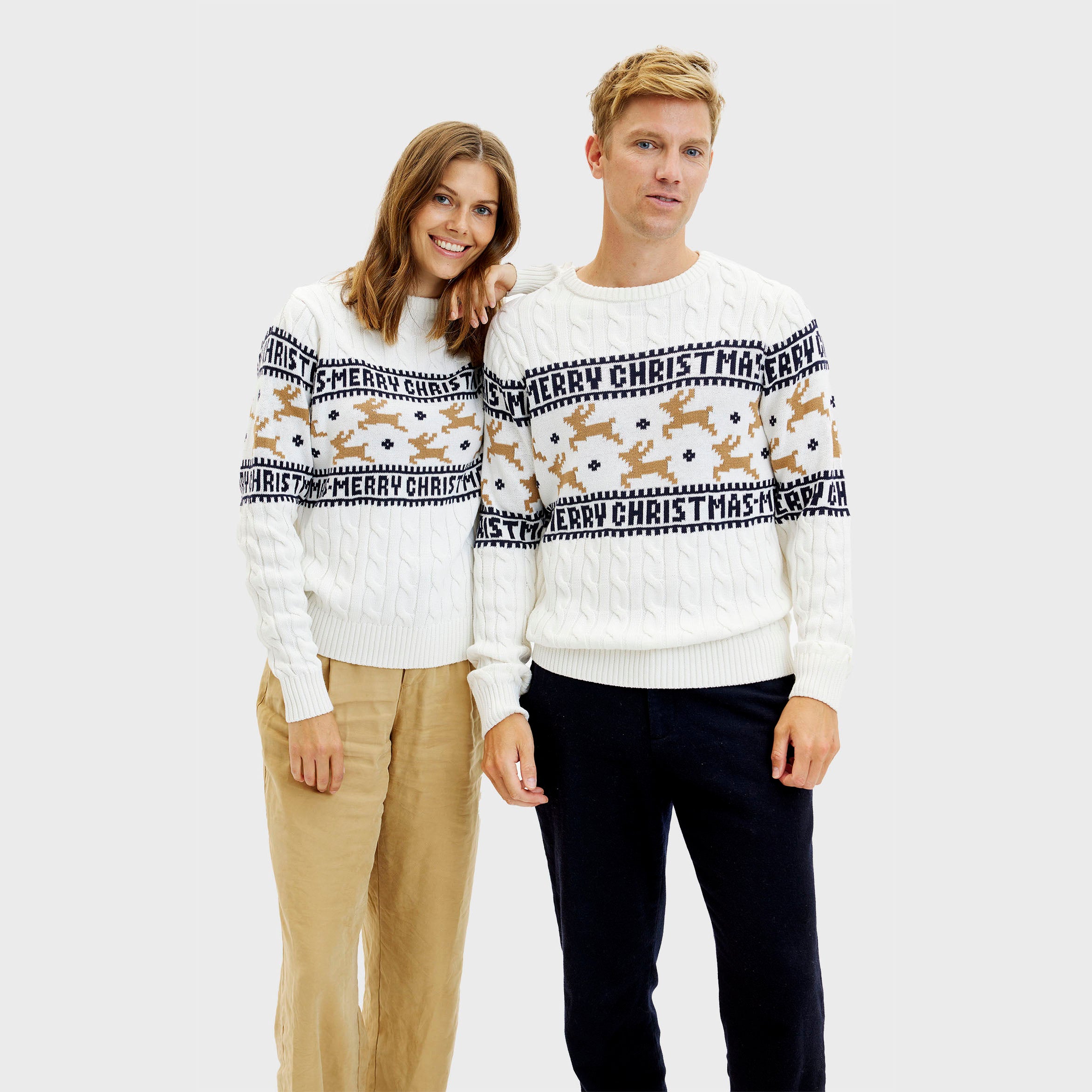 Den Elegante Julesweater Hvid - Dame.