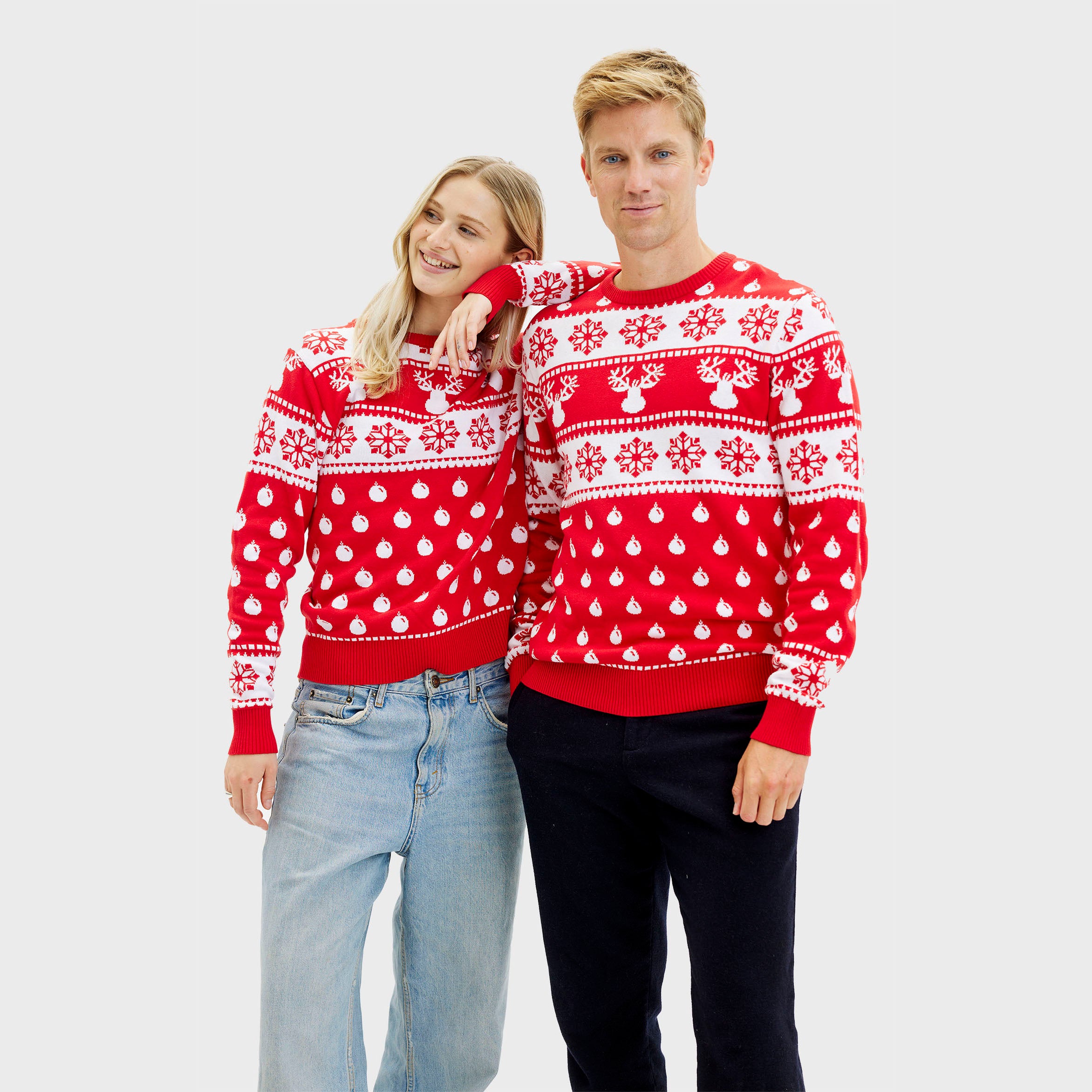 Den Klassiske Julesweater Rød - Herre.