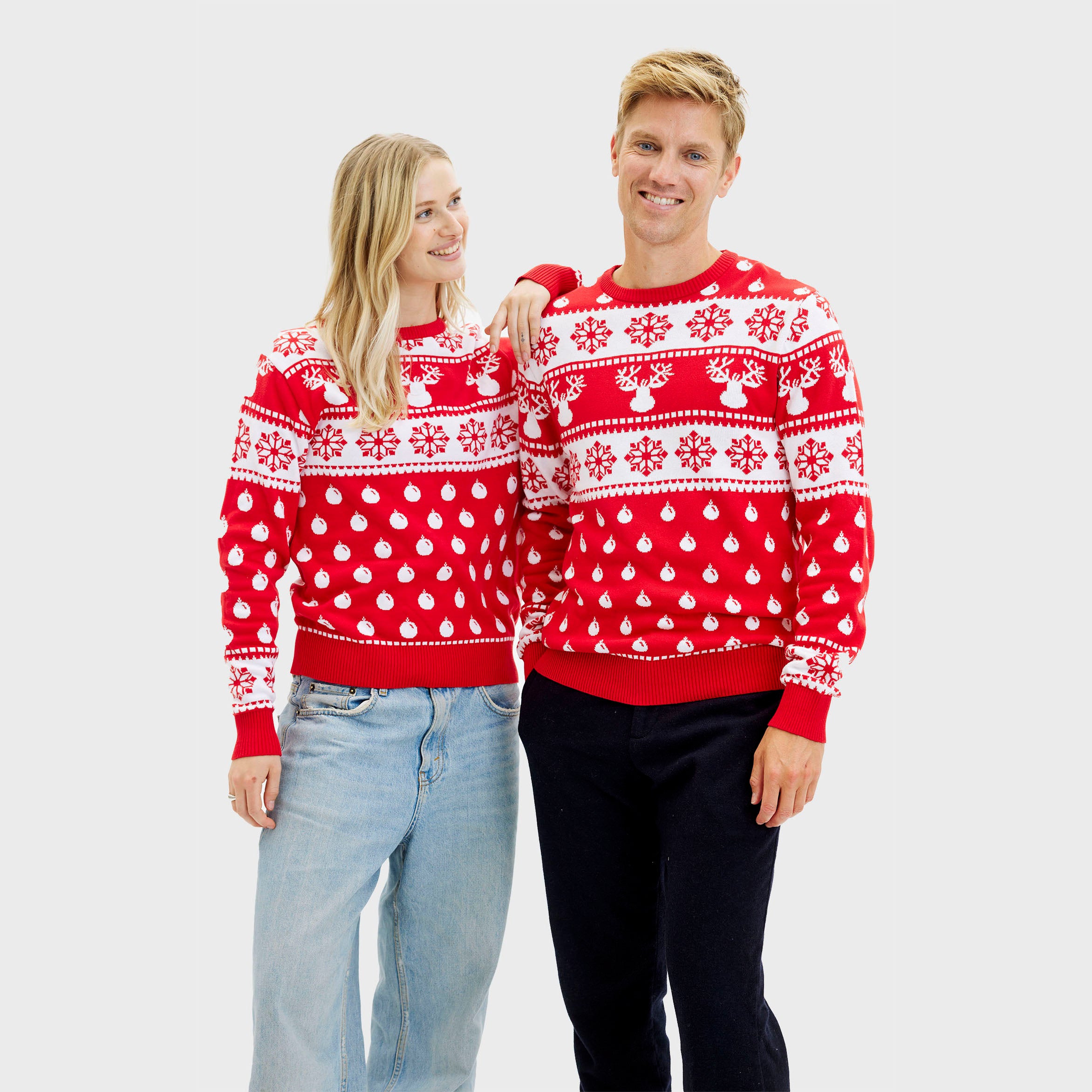 Den Klassiske Julesweater Rød - Herre.