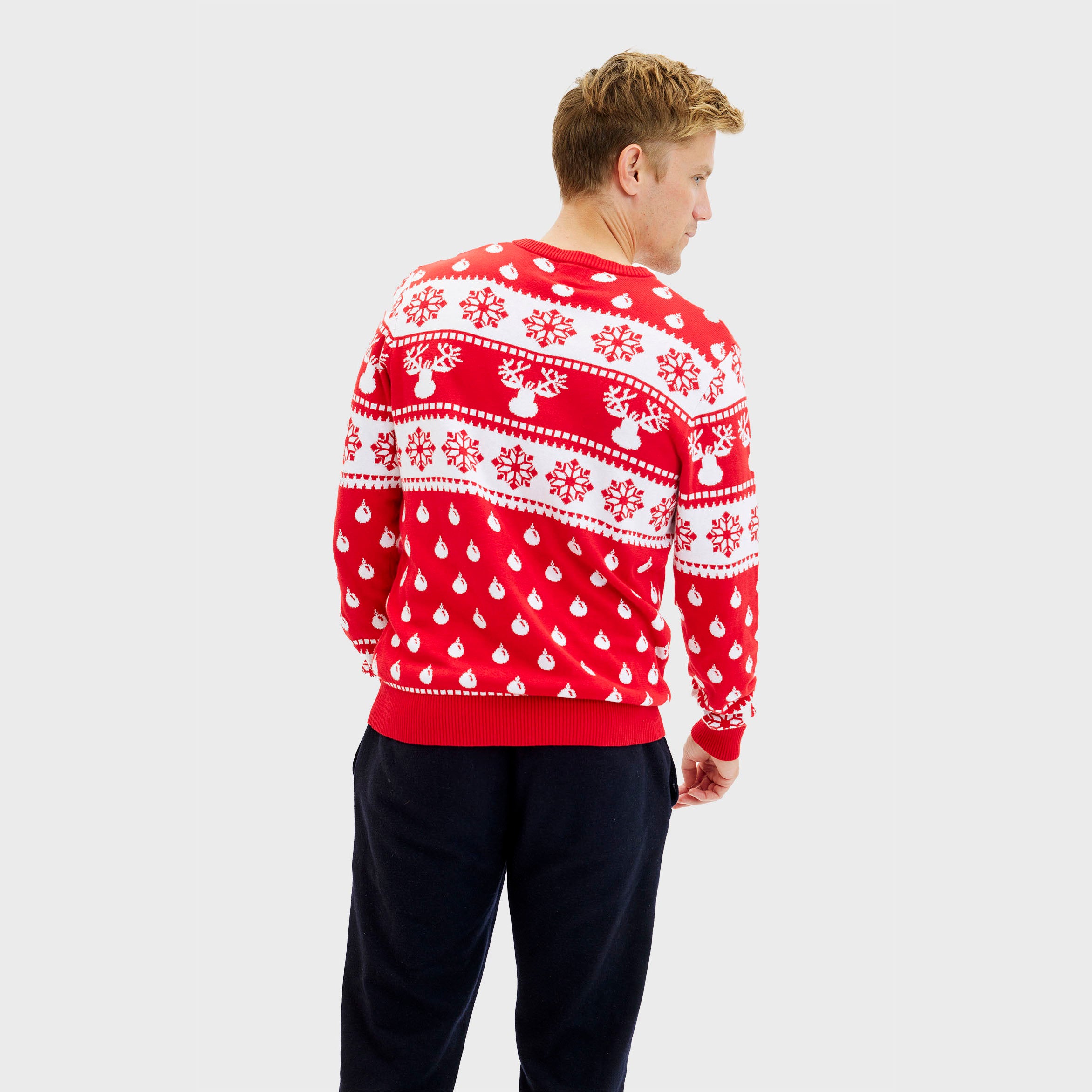 Den Klassiske Julesweater Rød - Herre.