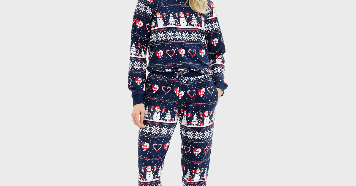 Dame Julehjerte Pyjamas | Kærlighedsfuld Jul med Jule-Sweaters