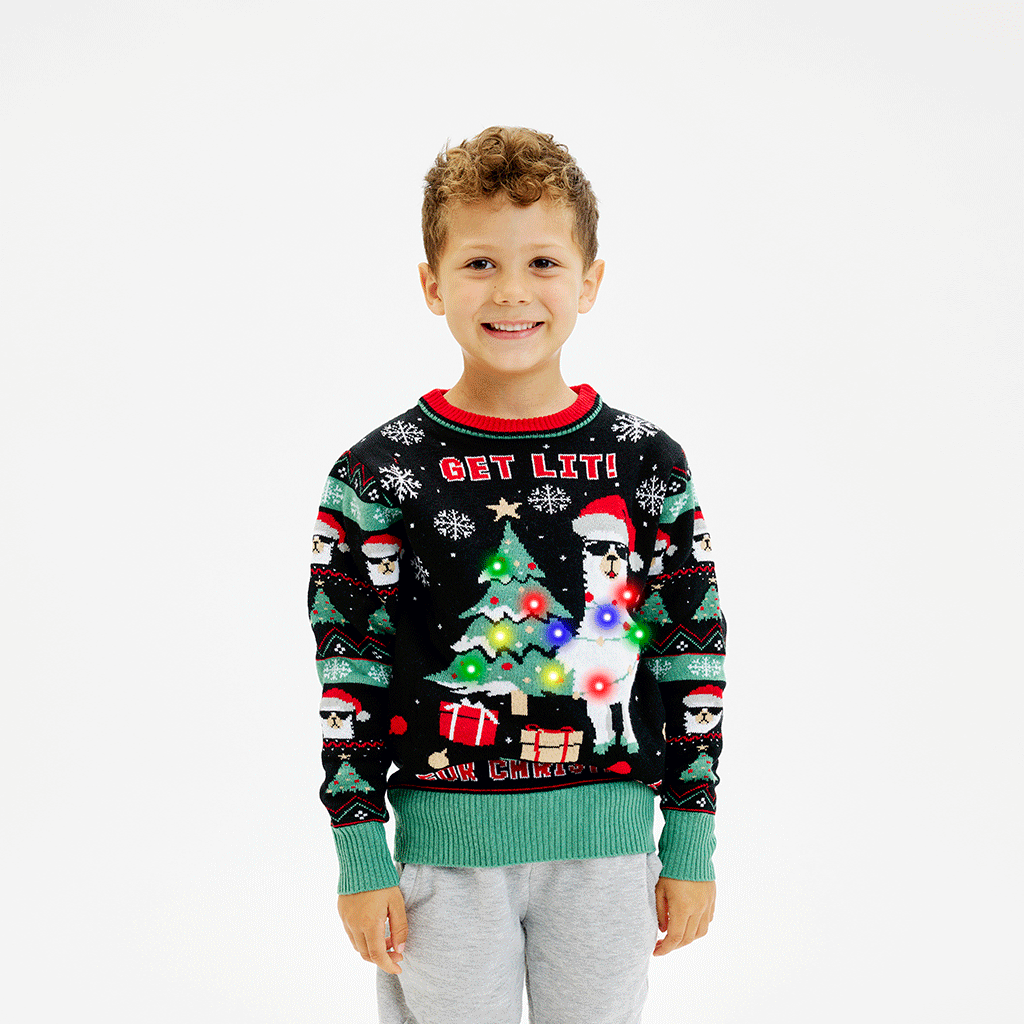 Get Lit Llama Christmas Sweater - Barn