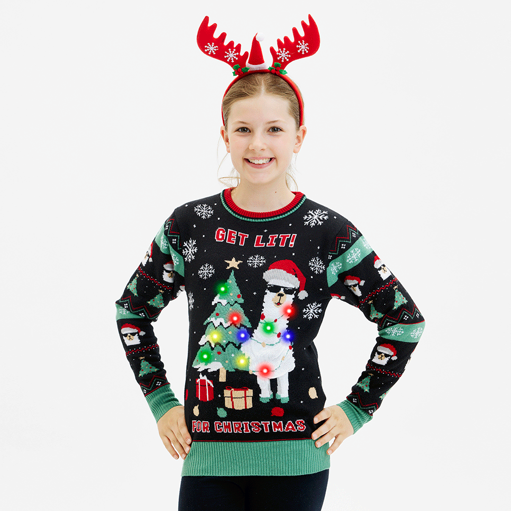 Get Lit Llama Christmas Sweater - Barn