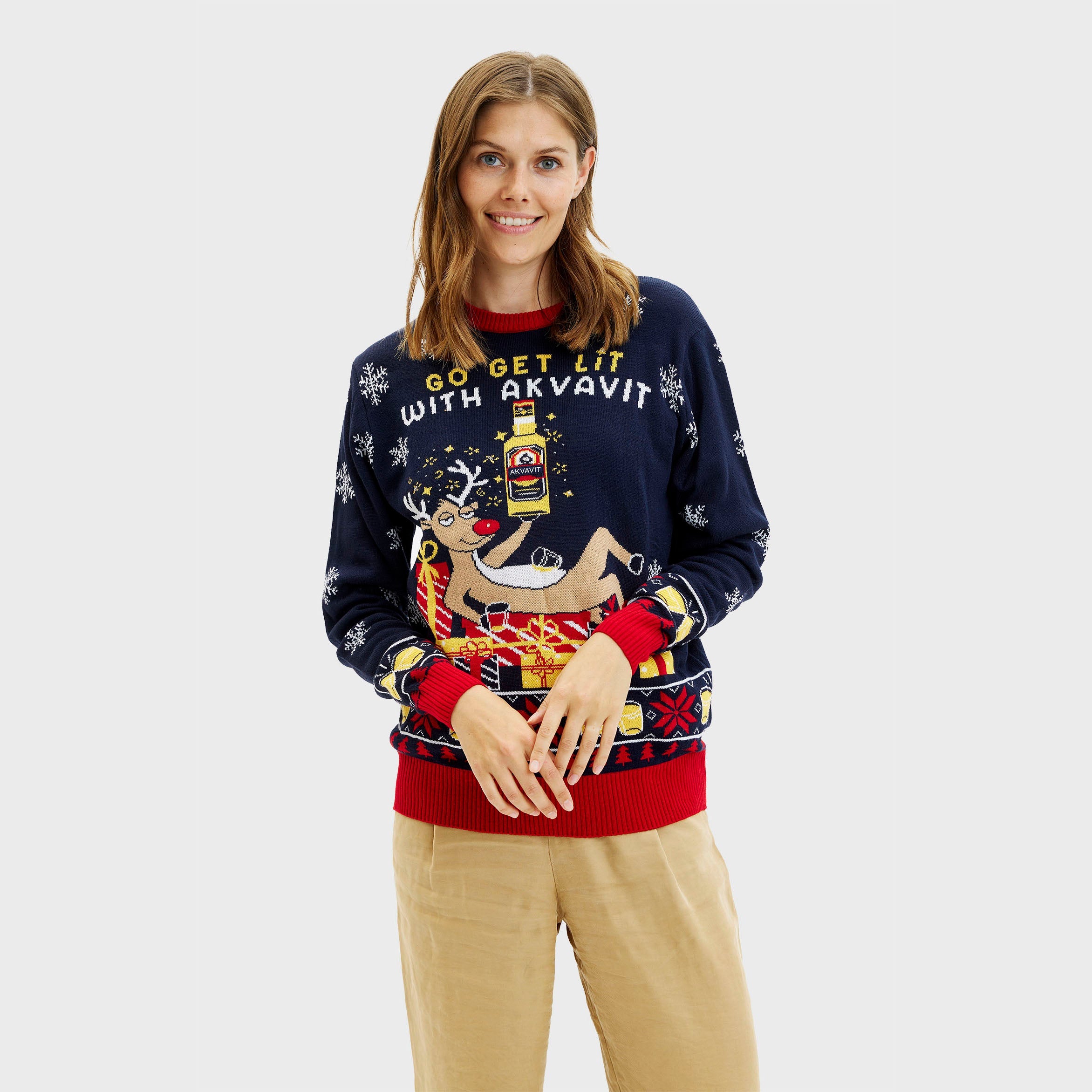 Akvavit julesweater - Dame