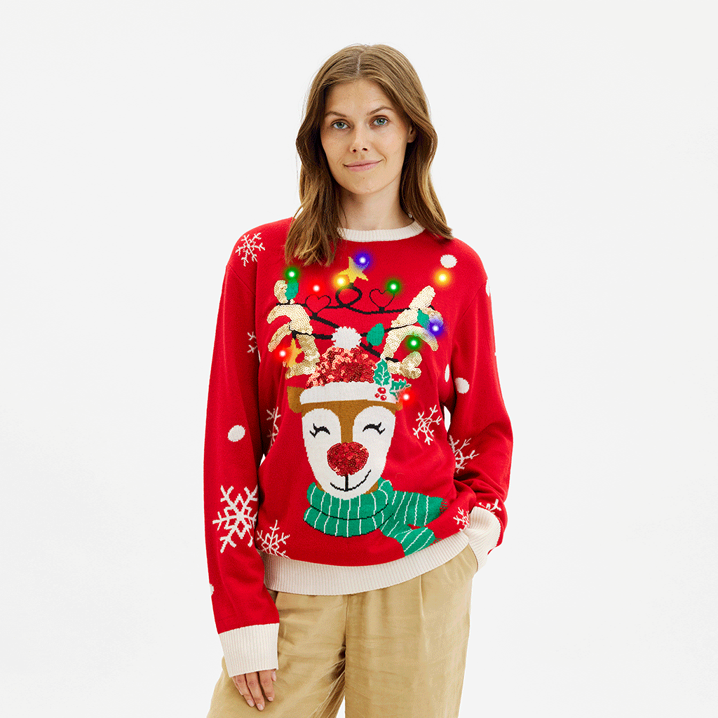 Det søde rensdyrs julesweater - Dame