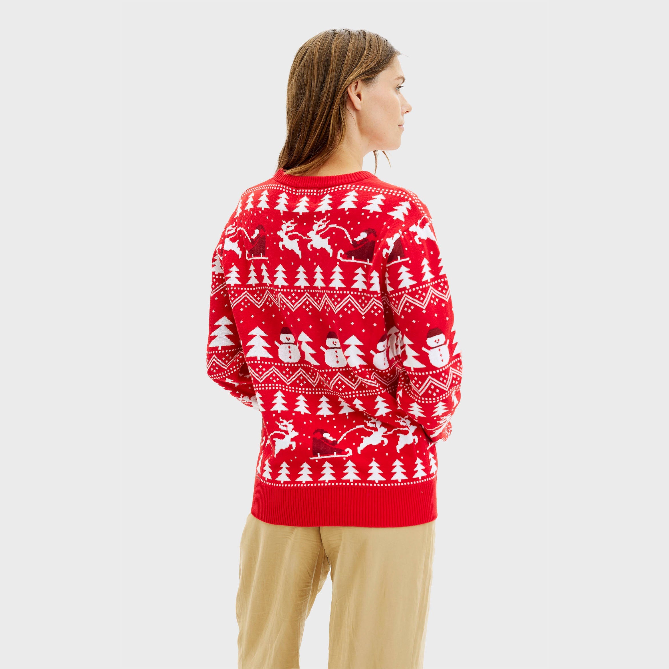Den stilede julesweater rød - Dame.