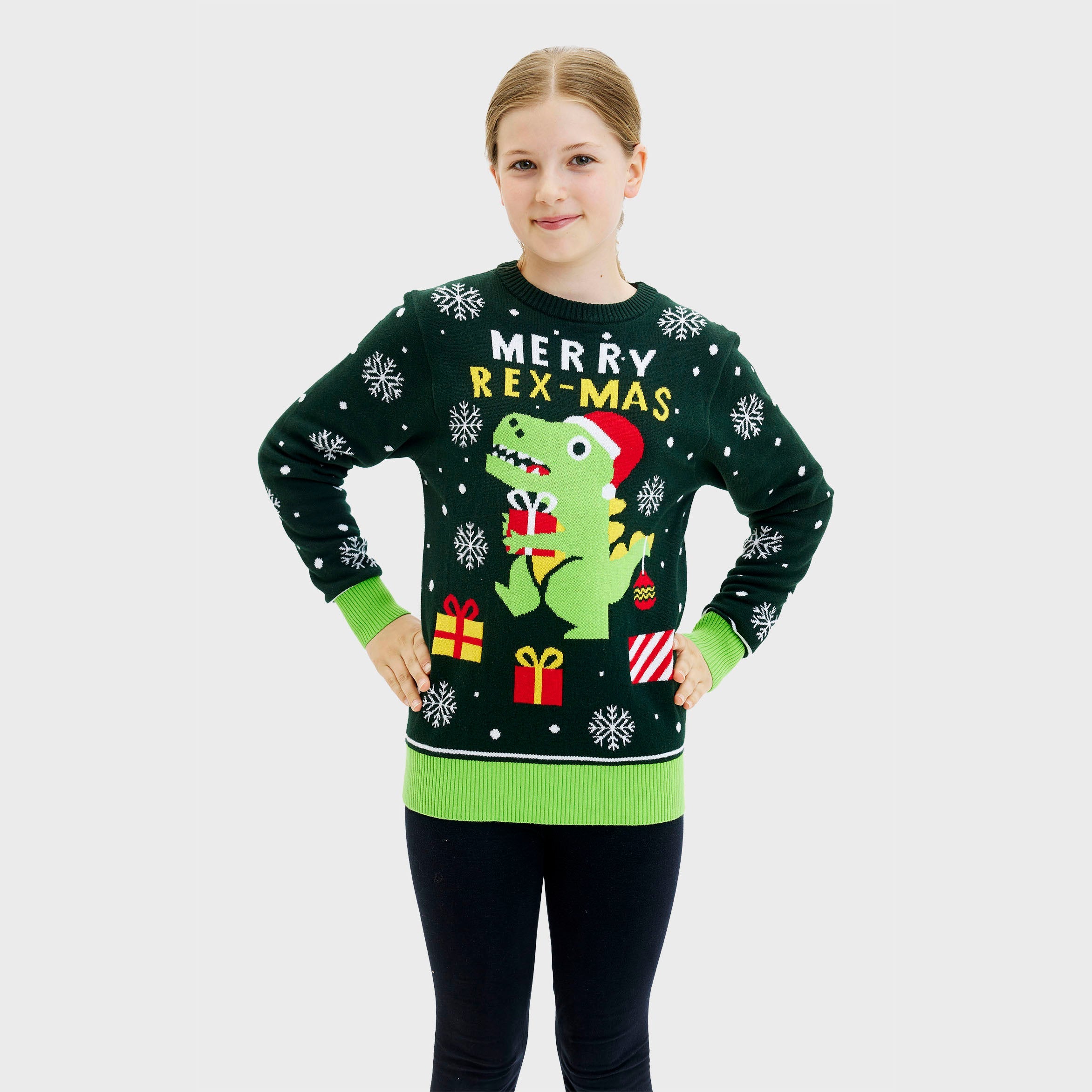 Søde dino julesweater - Barn.