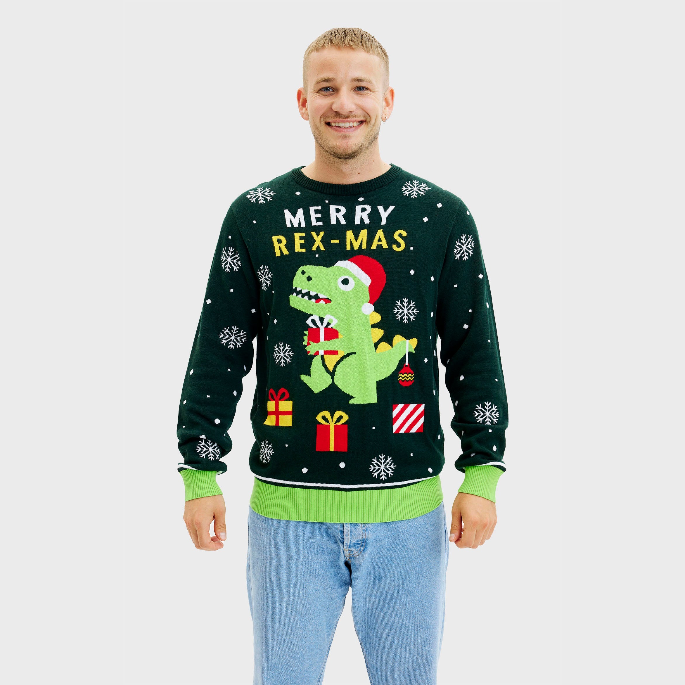 Søde dino julesweater - Herre