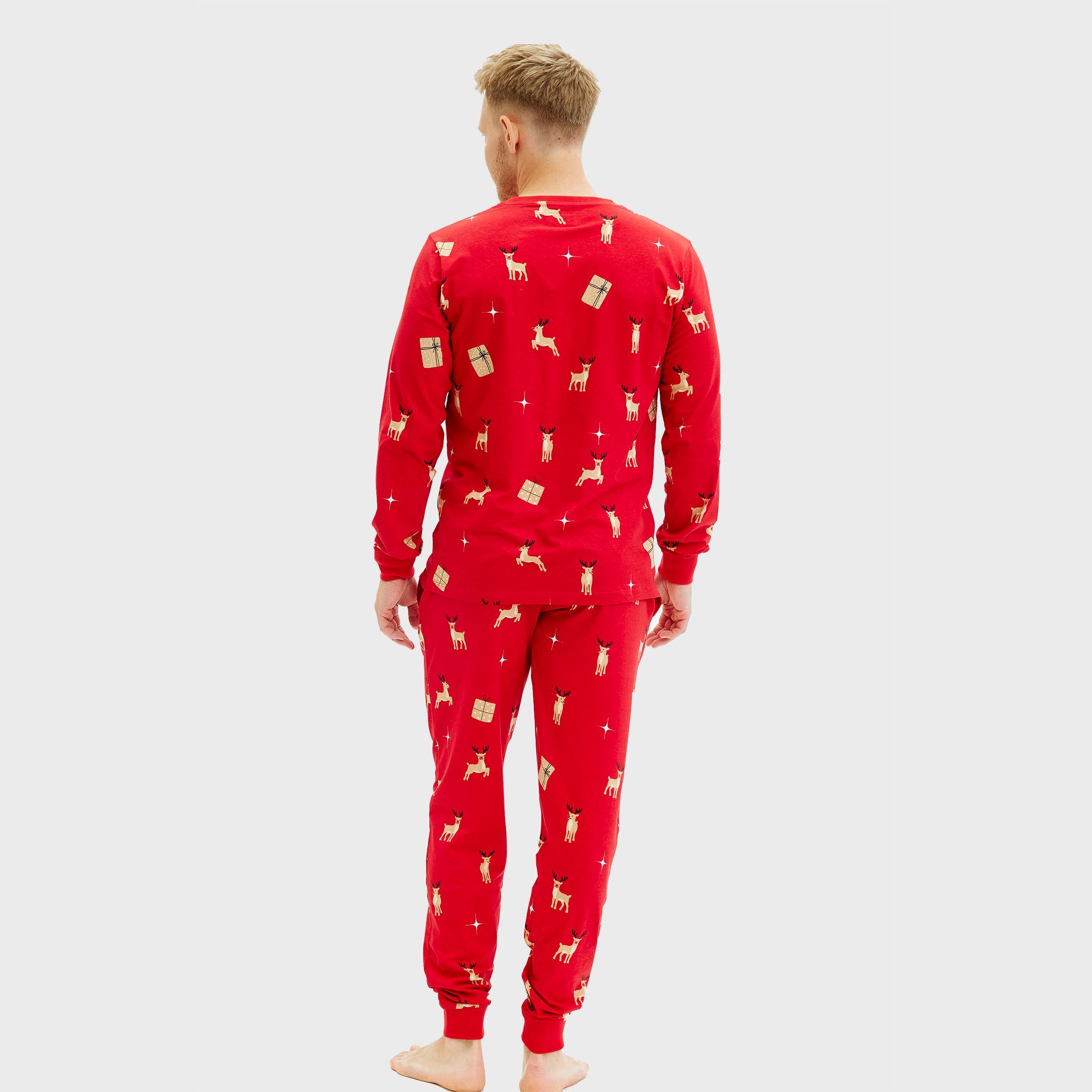 Elegante røde julepyjamas - Herre.