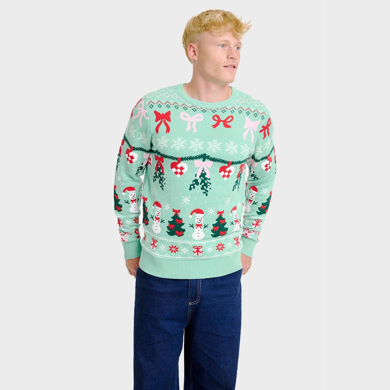 Den sløjfede julesweater - Herre.