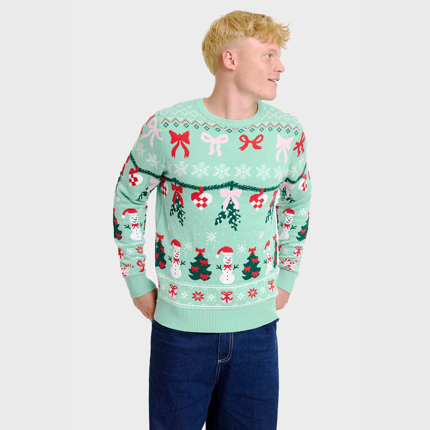 Den sløjfede julesweater - Herre.