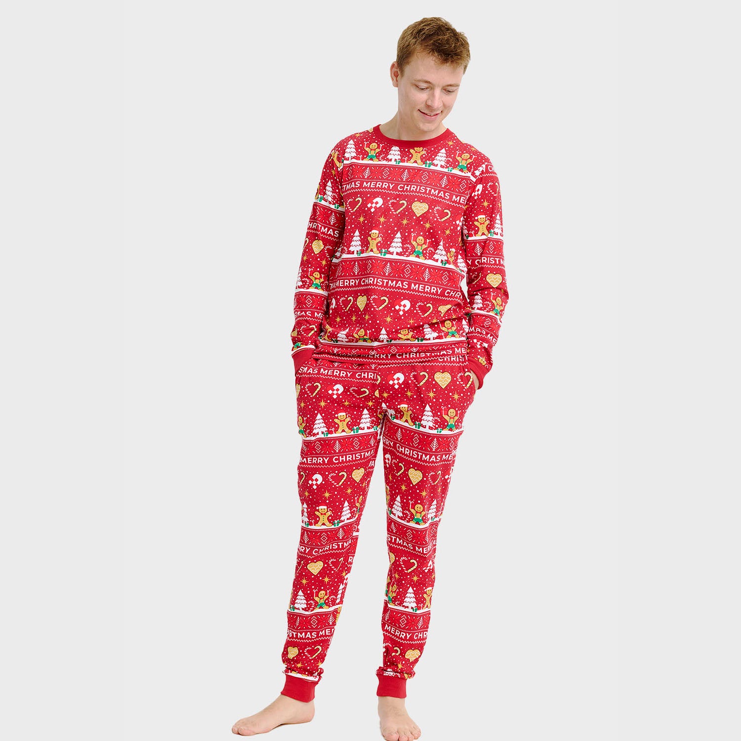 Christmas Cookie julepyjamas rød - Herre.