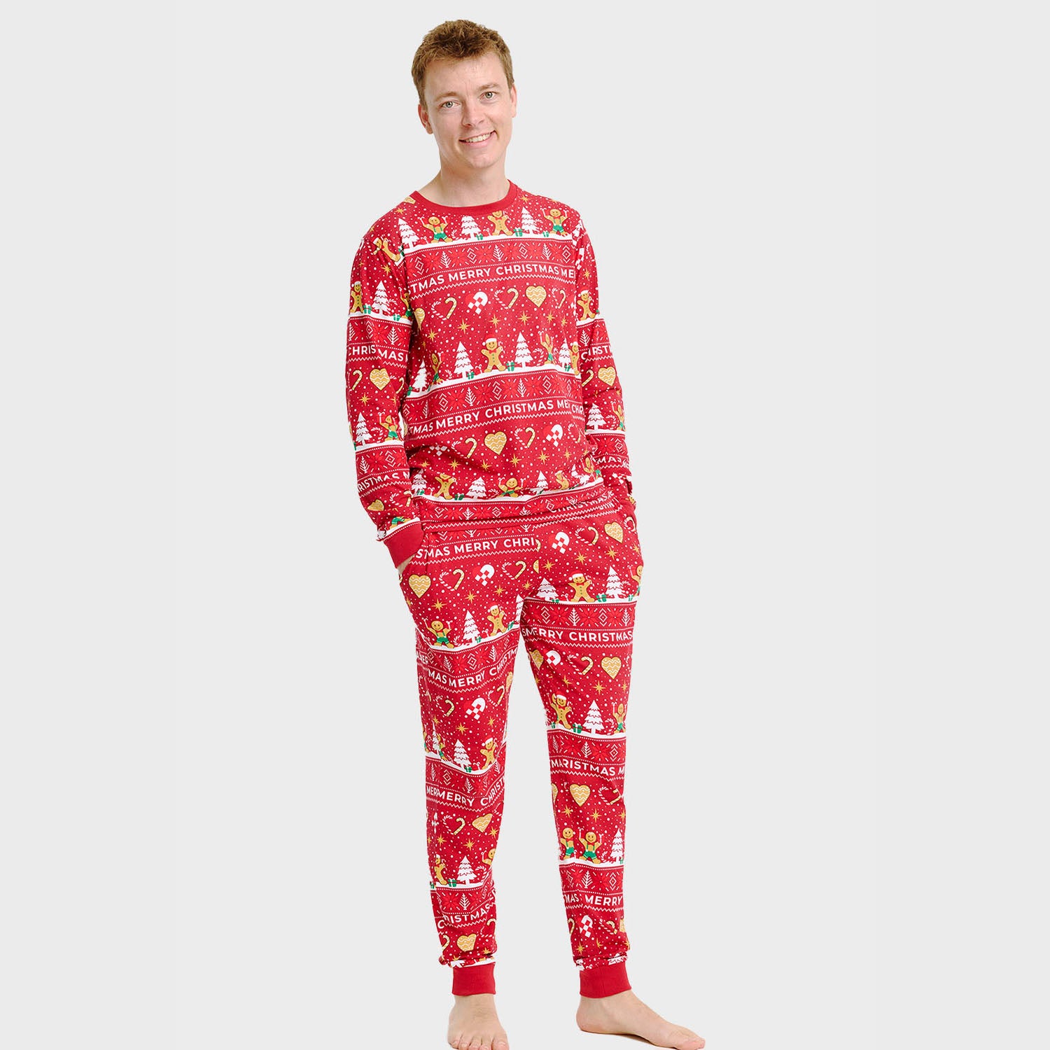 Christmas Cookie julepyjamas rød - Herre.