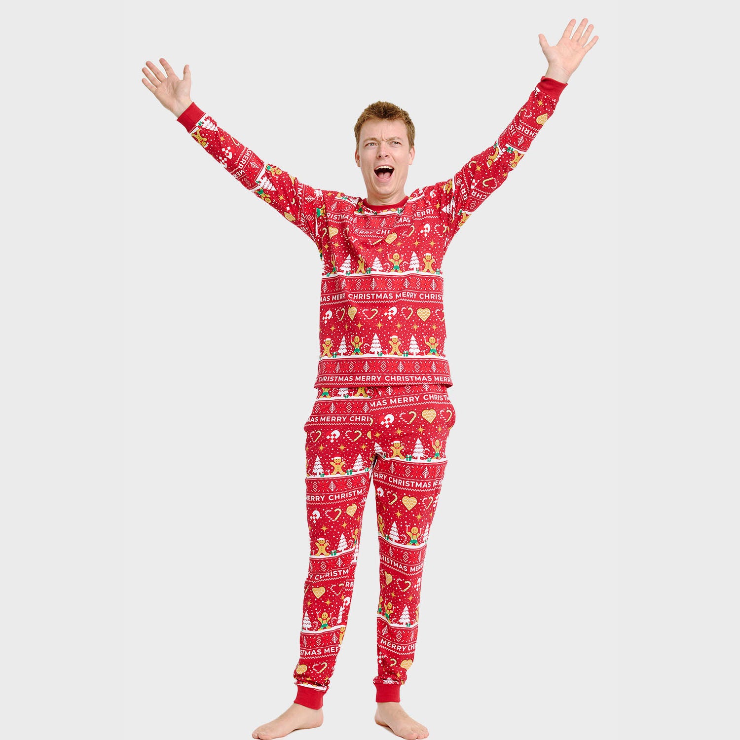Christmas Cookie julepyjamas rød - Herre.