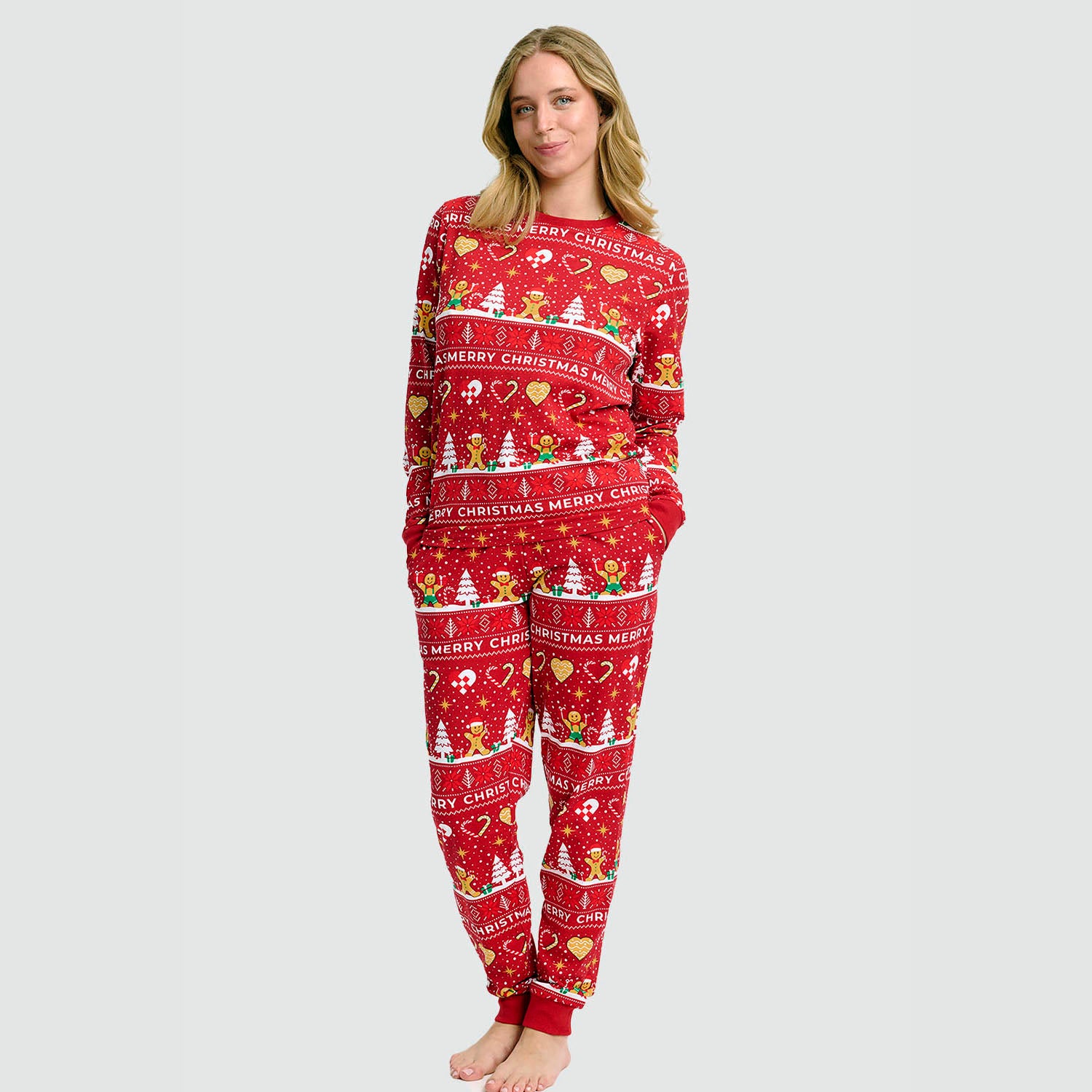 Christmas Cookie julepyjamas rød - Dame.