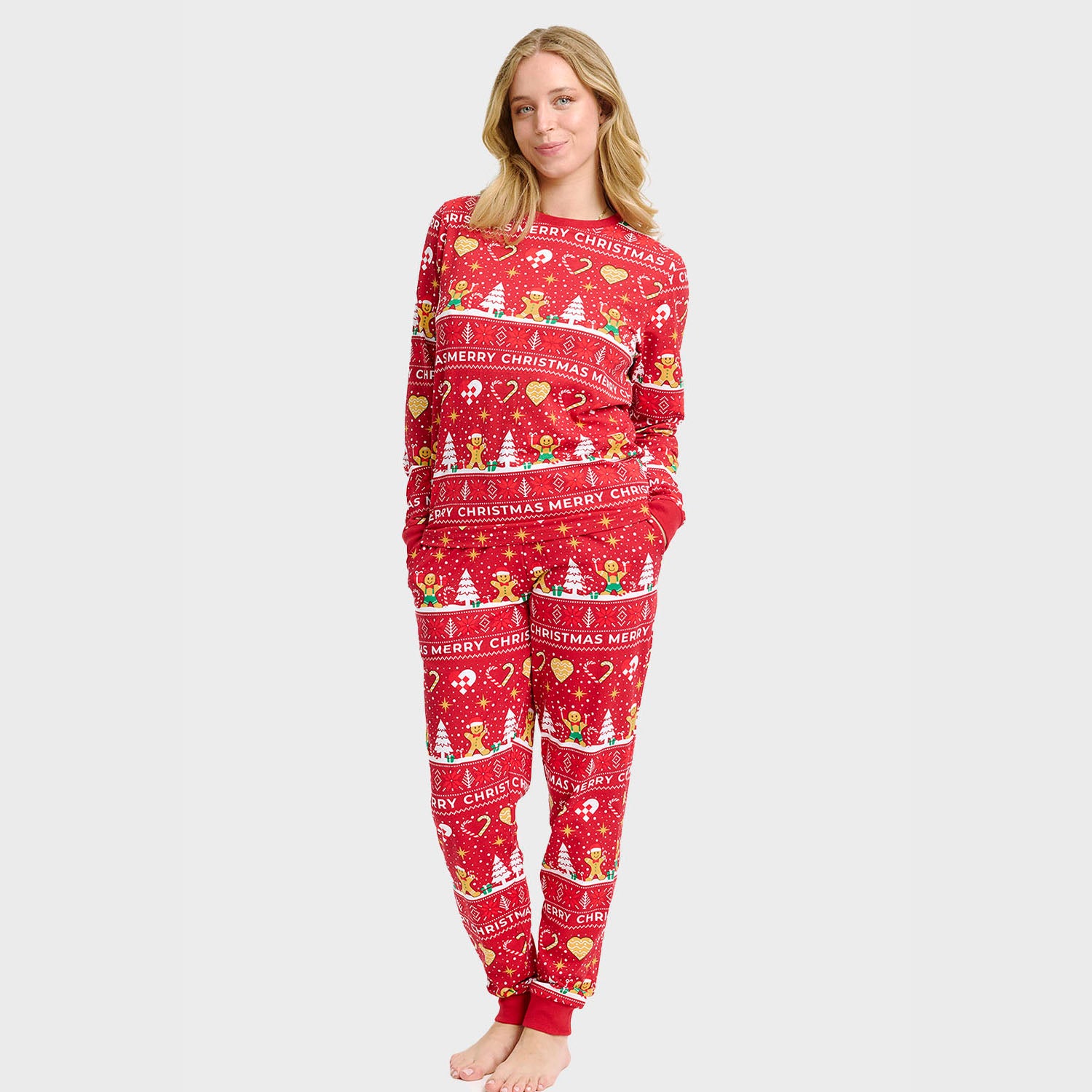 Christmas Cookie julepyjamas rød - Dame.