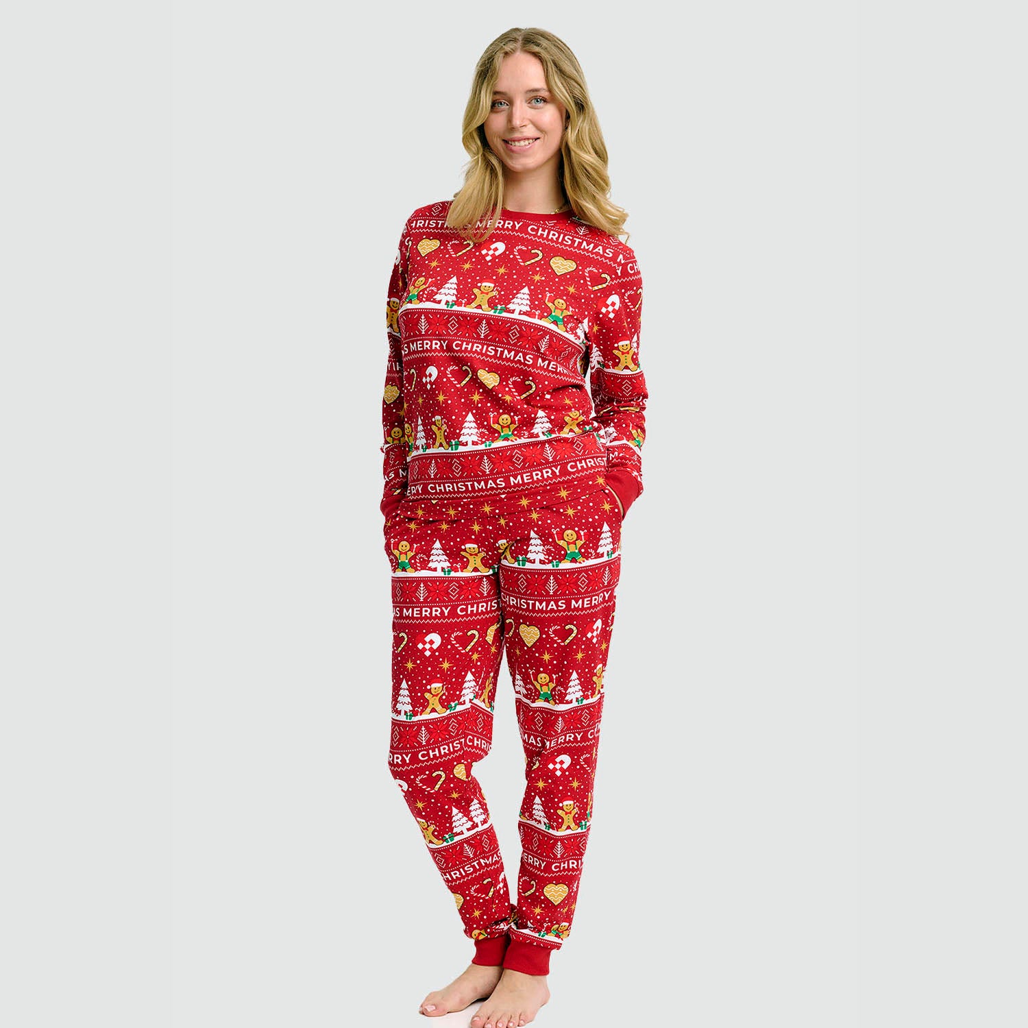 Christmas Cookie julepyjamas rød - Dame.