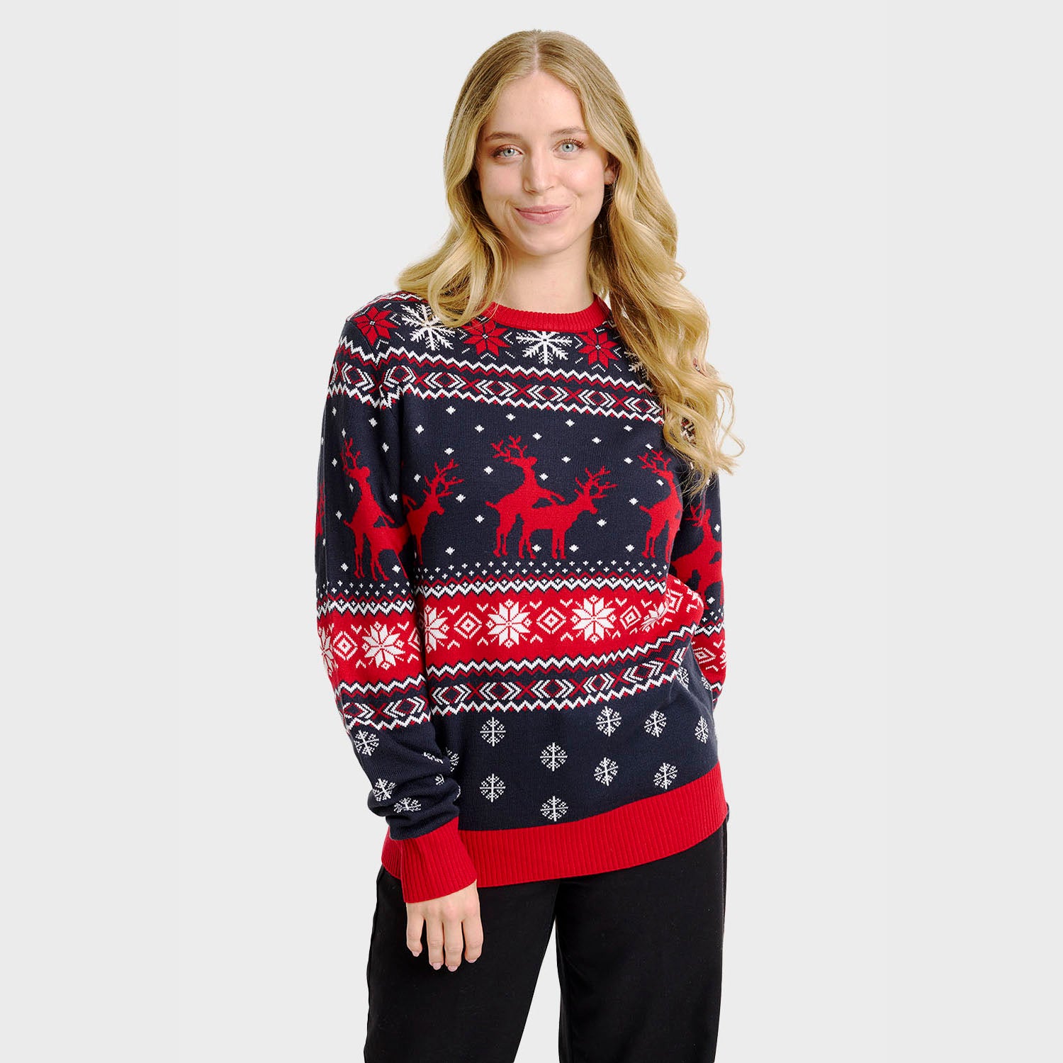 Det kække rensdyr julesweater - Dame
