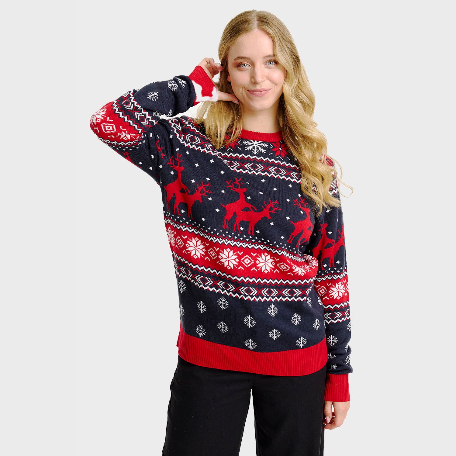 Det kække rensdyr julesweater - Dame
