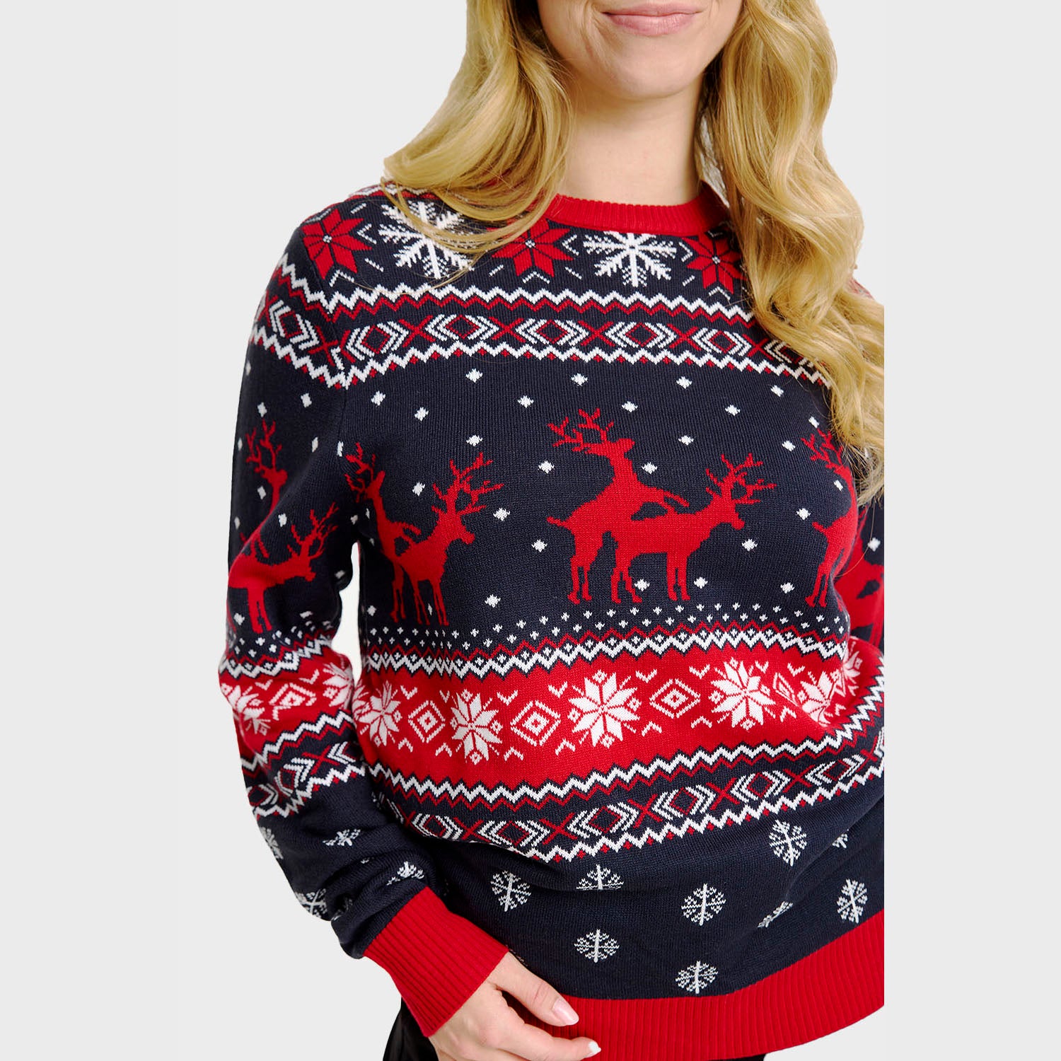 Det kække rensdyr julesweater - Dame