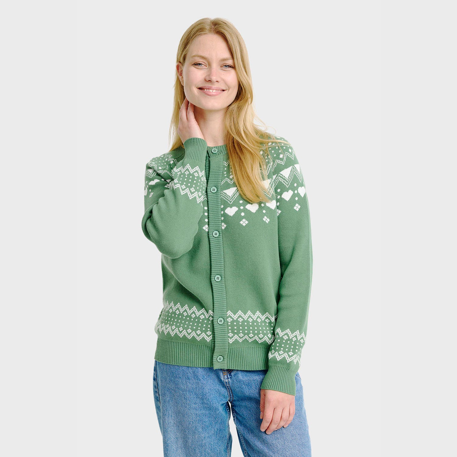 Den simple julecardigan - Dame