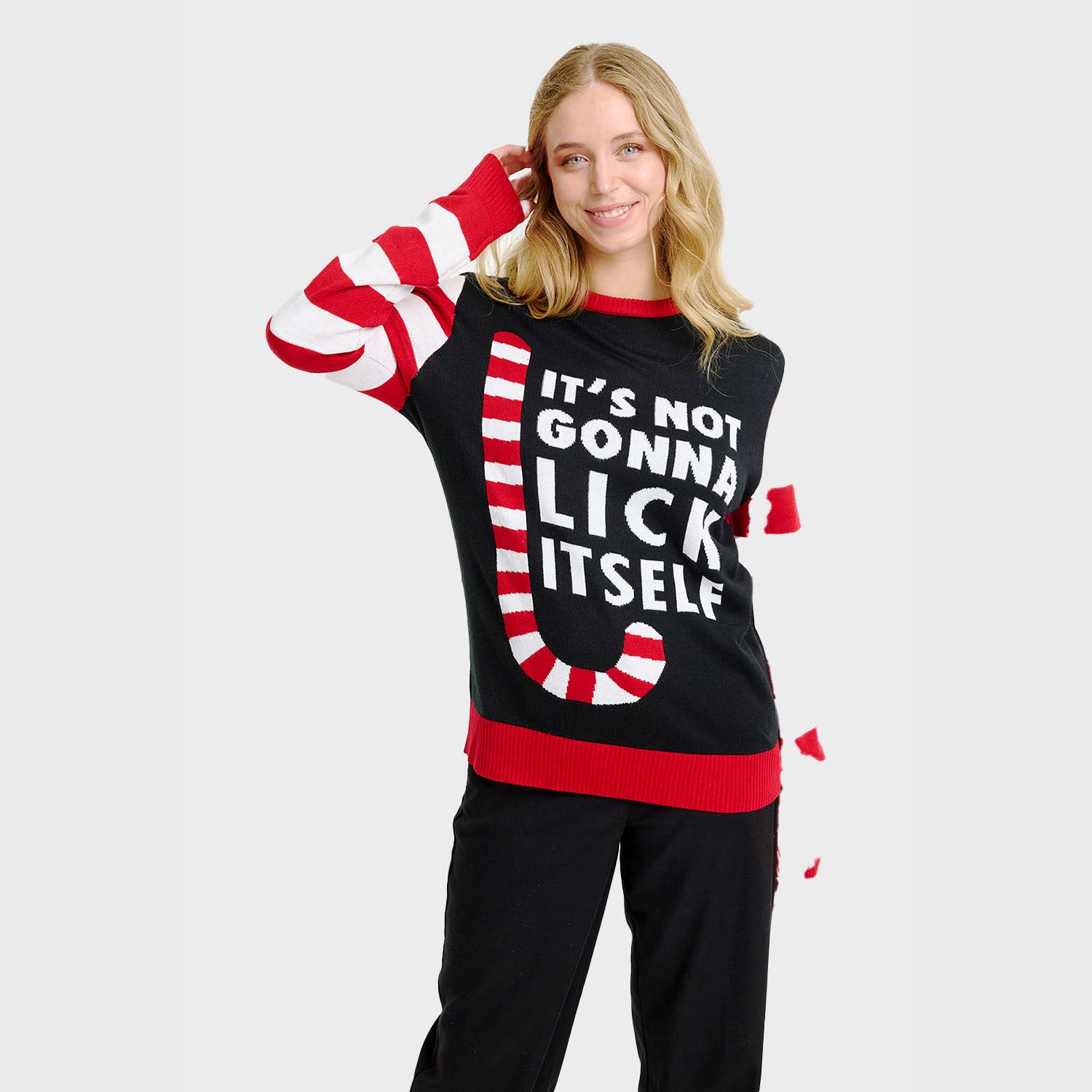 Candy cane julesweater - Dame