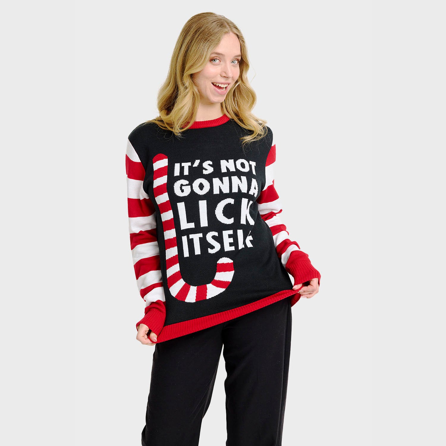 Candy cane julesweater - Dame