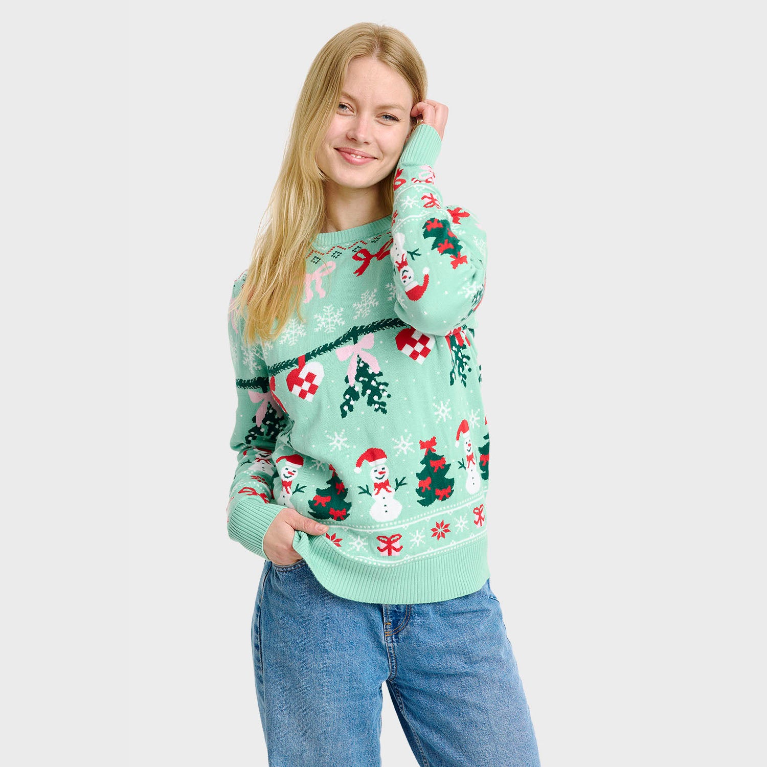 Den sløjfede julesweater - Dame.