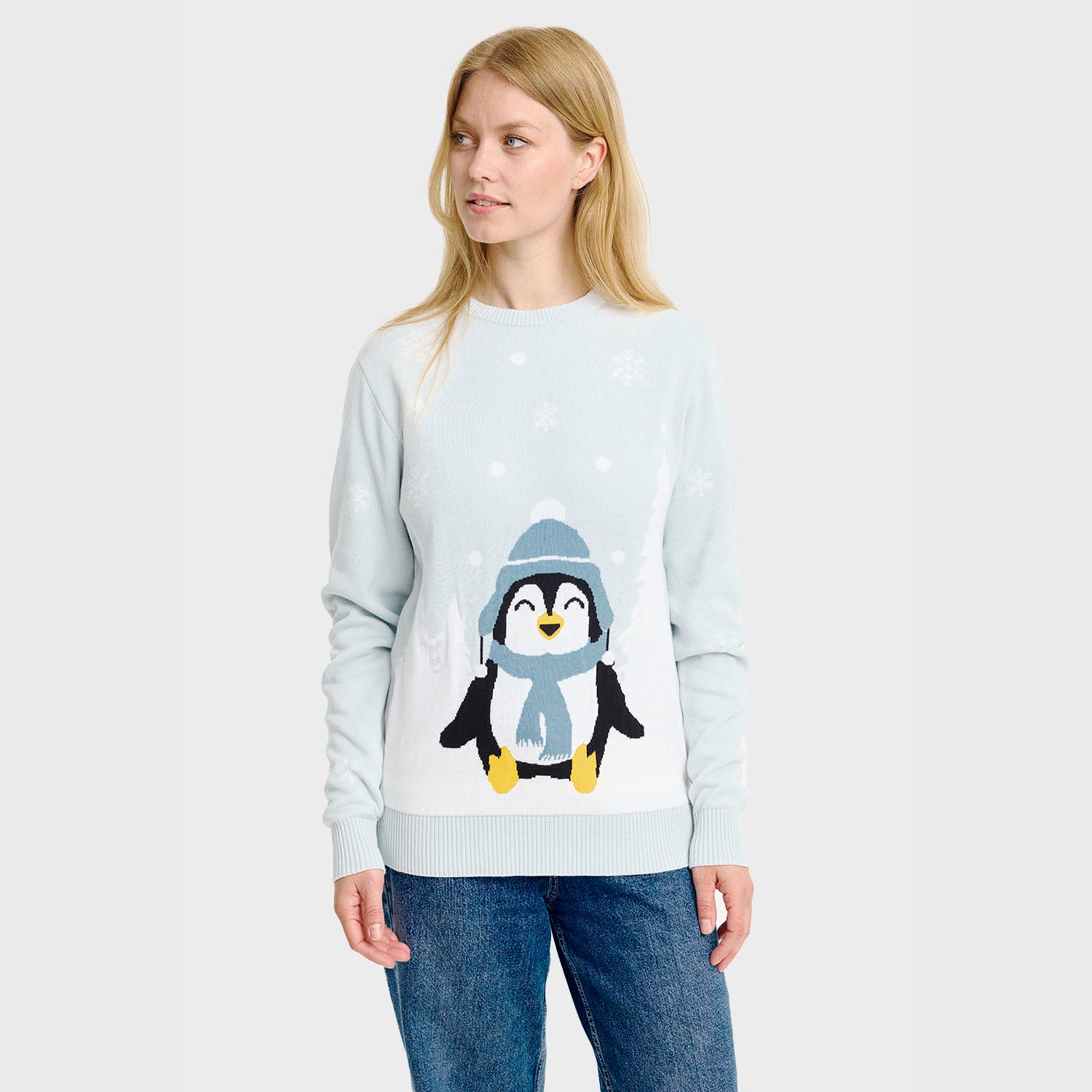 Den søde pingvin julesweater - Dame.
