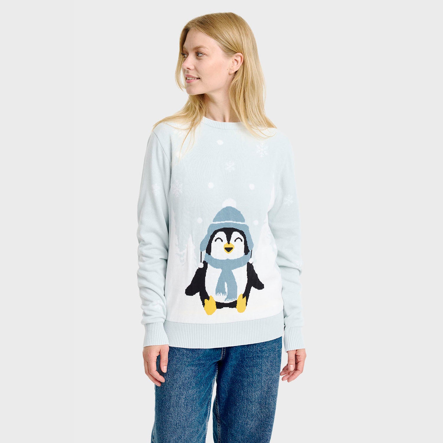 Den søde pingvin julesweater - Dame.