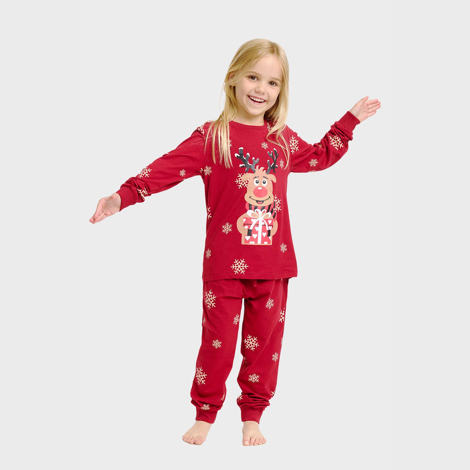 Rudolfs Cute Pyjamas Rød - Børn.