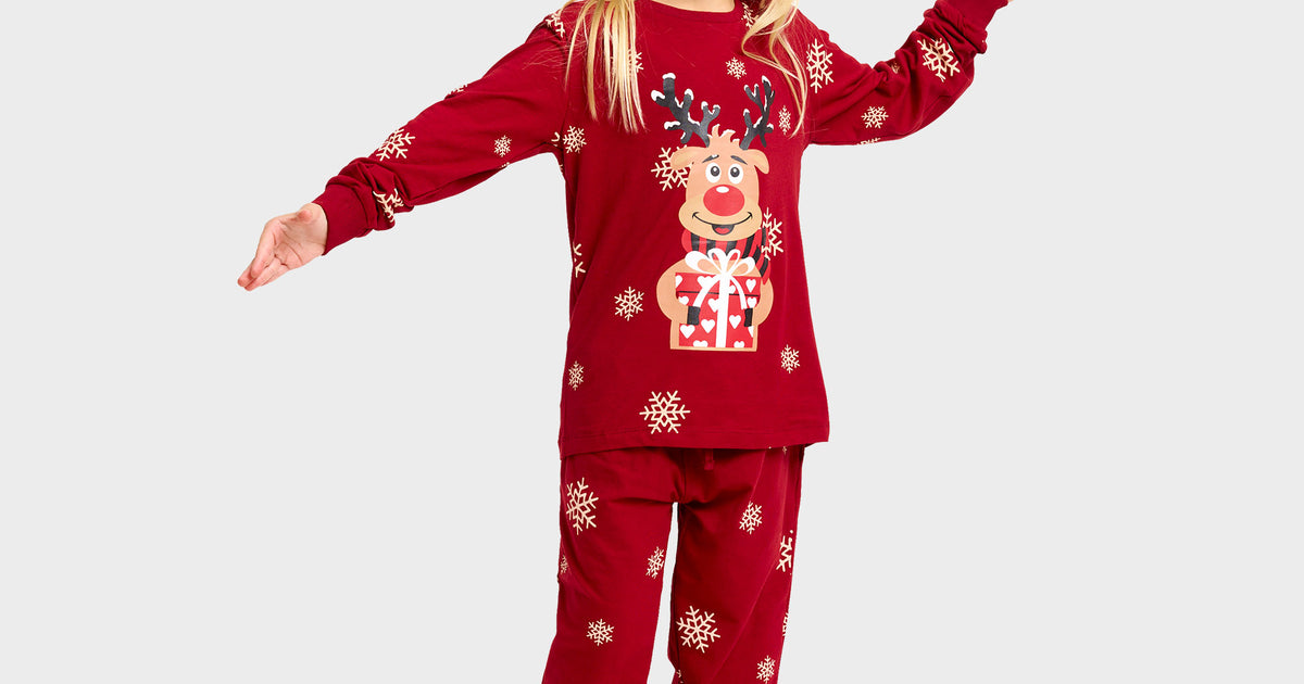 Rudolfs Cute Pyjamas Rød - Børn.