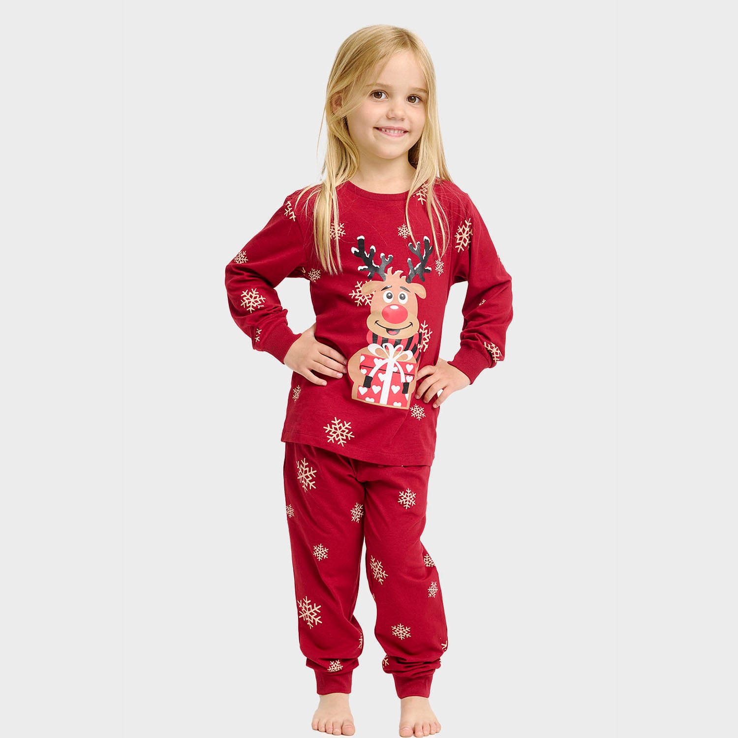 Rudolfs Cute Pyjamas Rød - Børn.