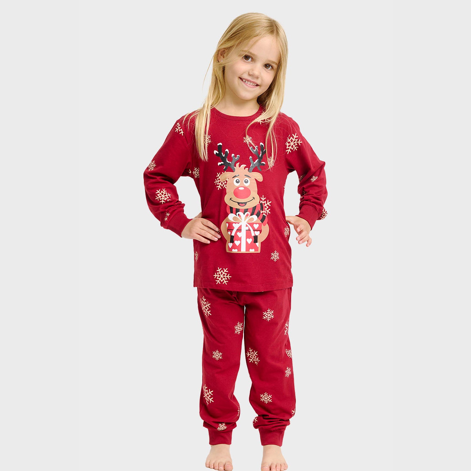 Rudolfs Cute Pyjamas Rød - Børn.