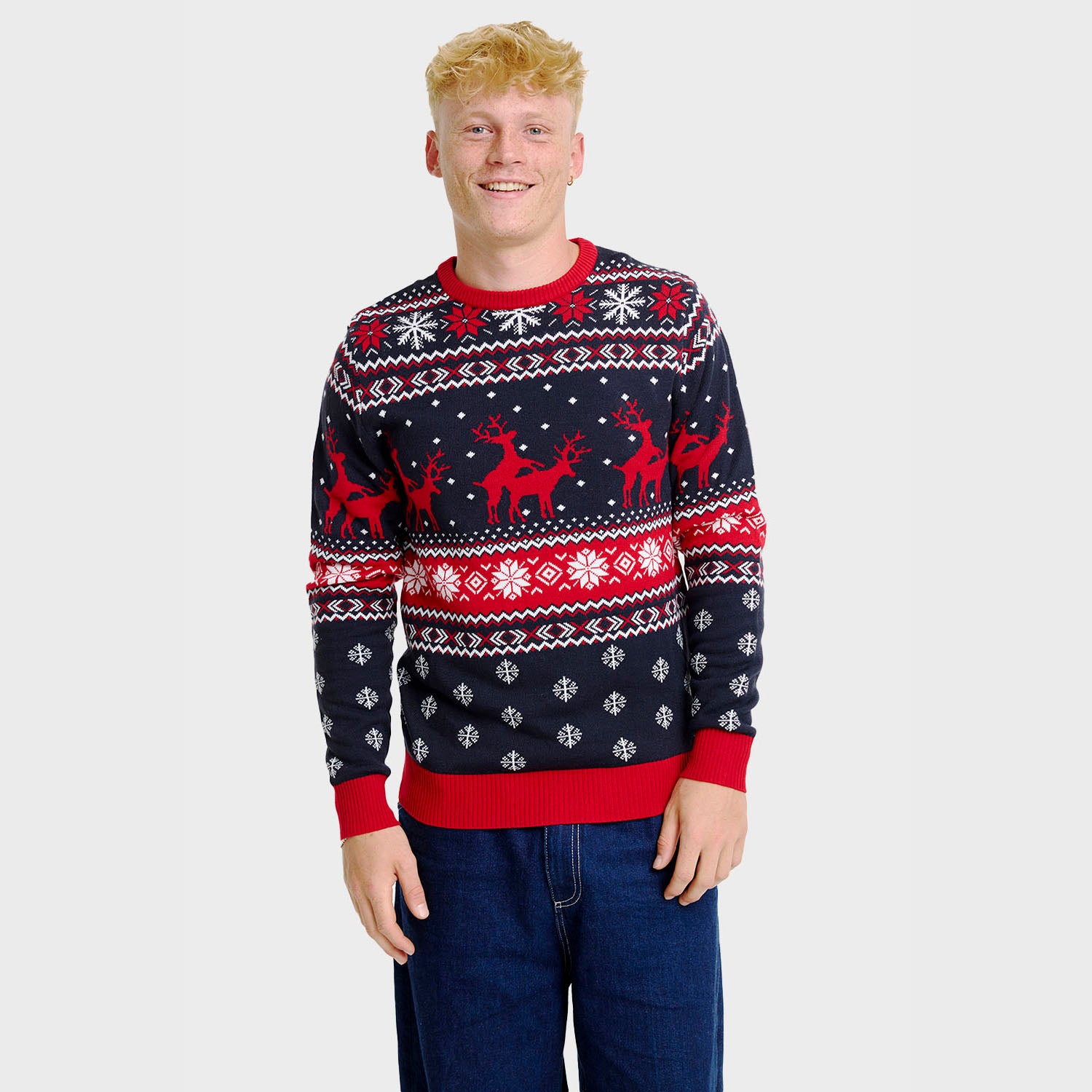 Det kække rensdyr julesweater - Herre